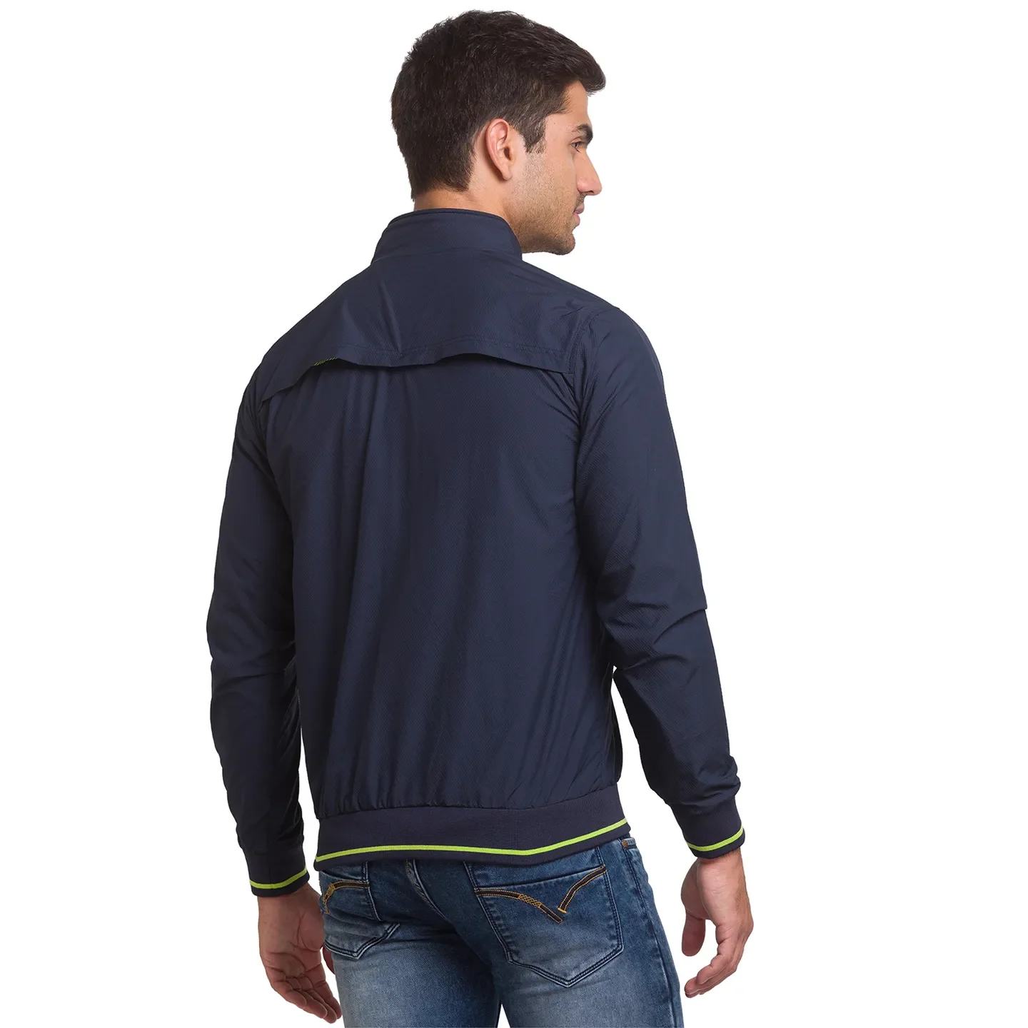 Navy Regular Fit Men's Jacket by Being Human Clothing - Image 3