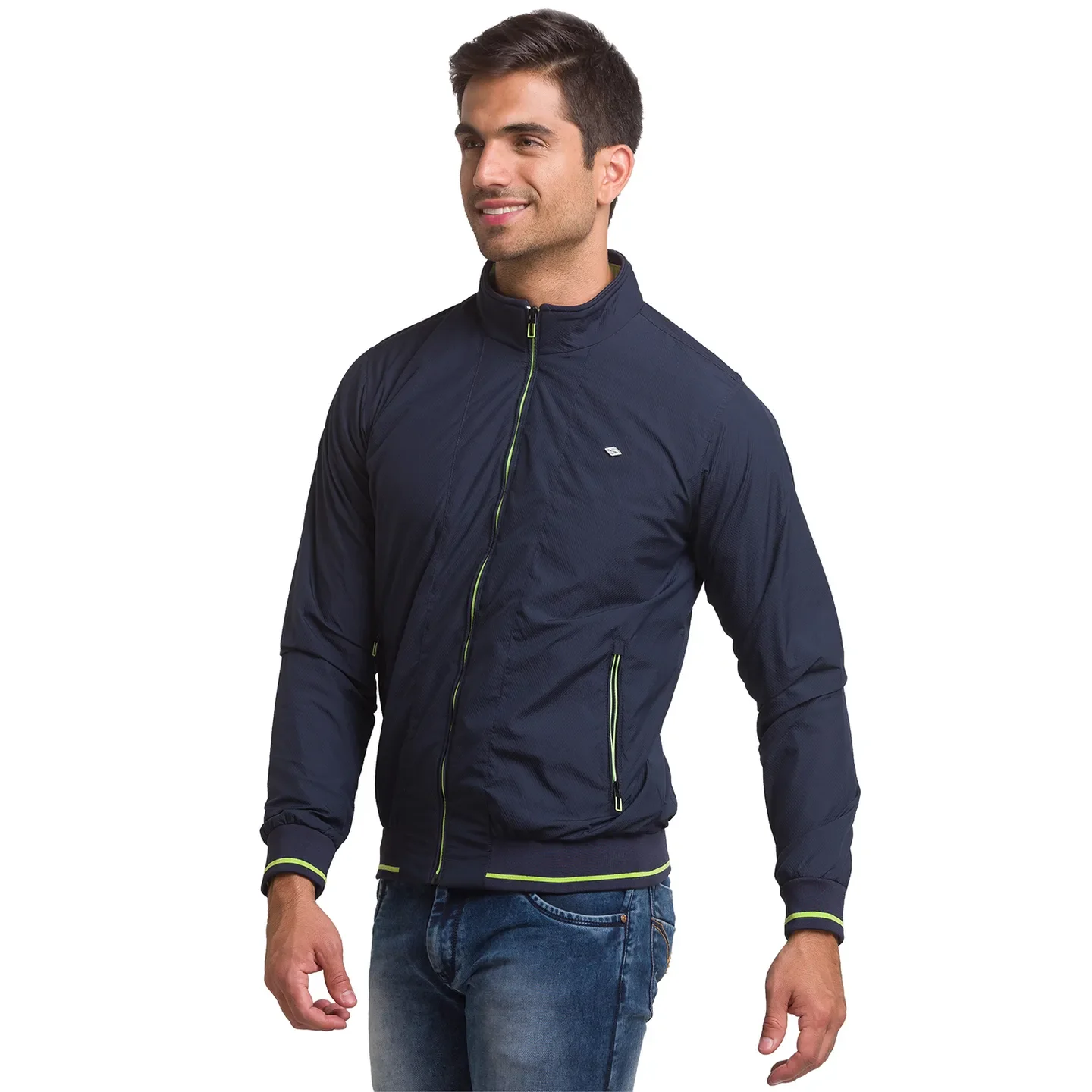 Navy Regular Fit Men's Jacket by Being Human Clothing - Image 4