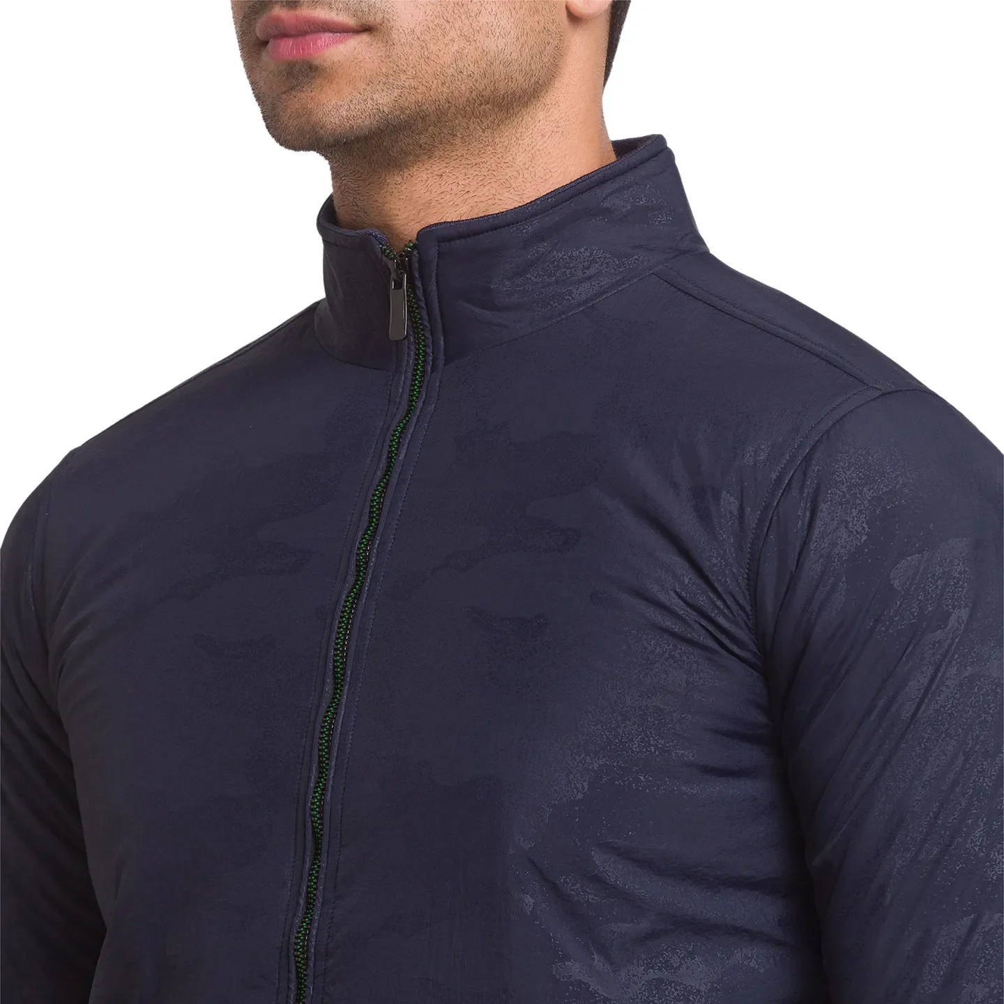 Navy Regular Fit Men's Jacket by Being Human Clothing - Image 5