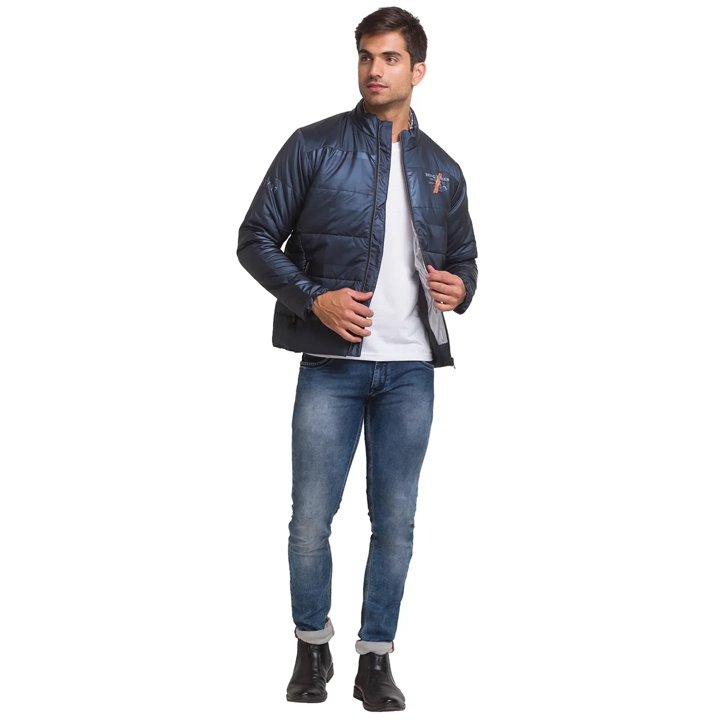 Blue Regular Fit Long Sleeves Polyester Men's Jacket by Being Human Clothing - Image 2