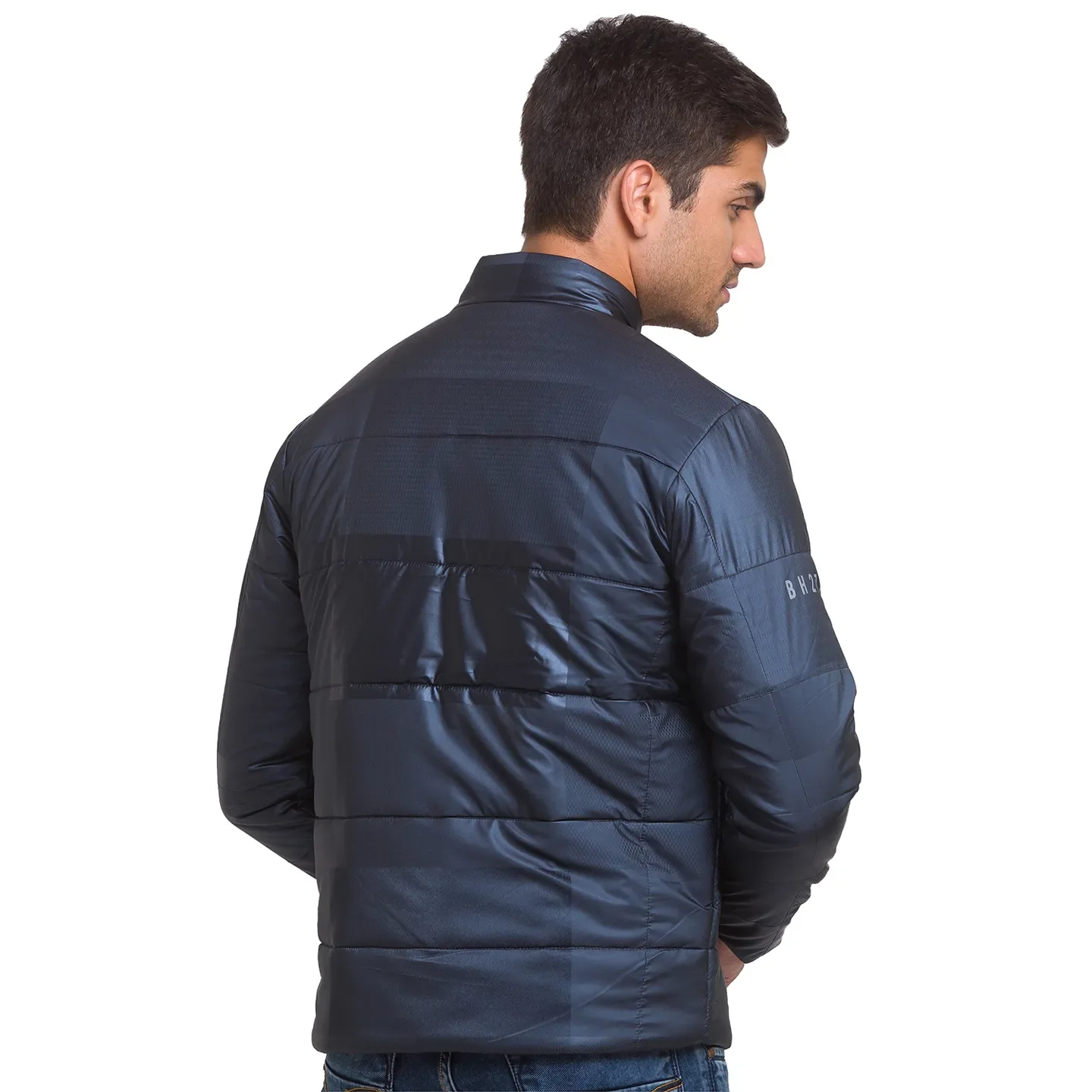 Blue Regular Fit Long Sleeves Polyester Men's Jacket by Being Human Clothing - Image 3