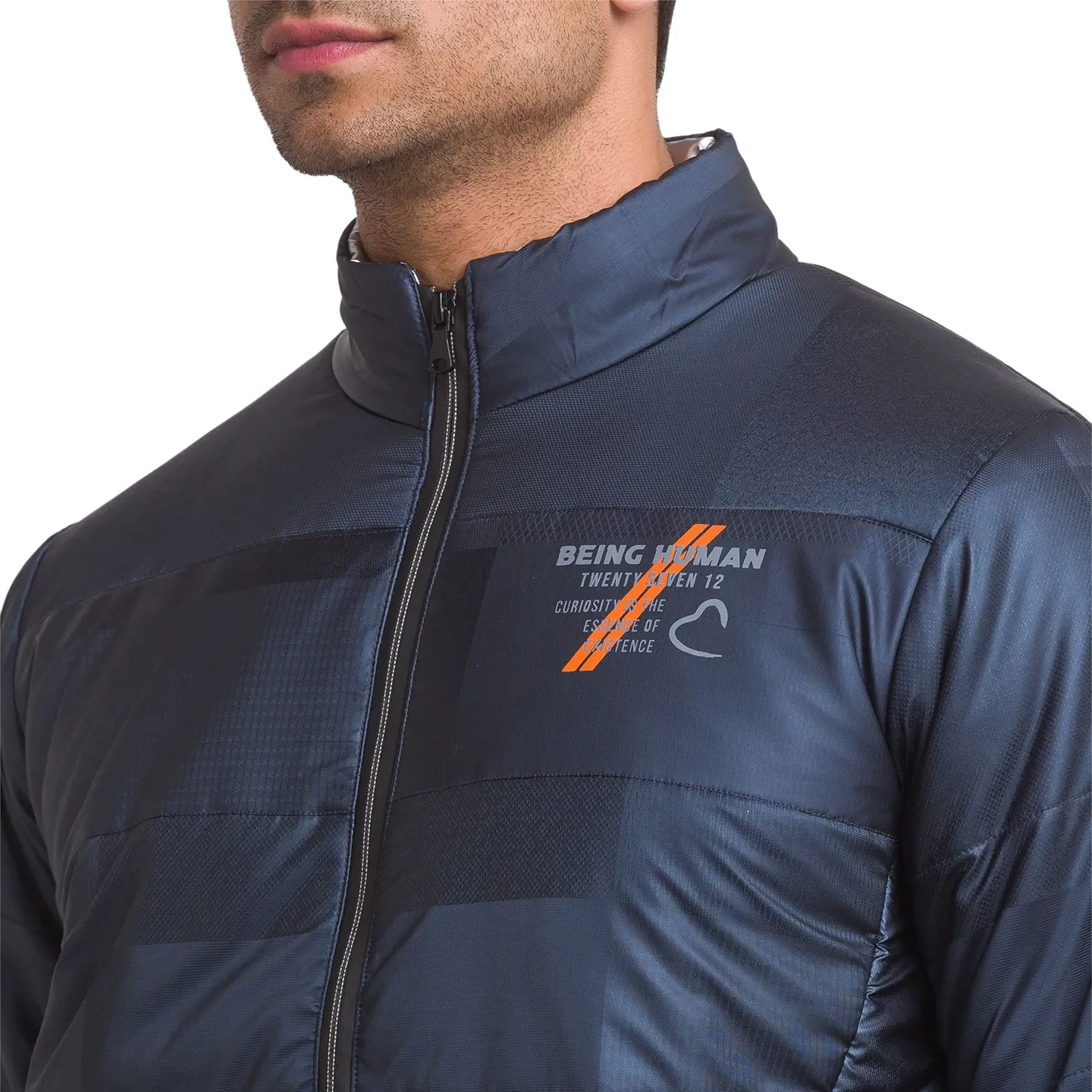 Blue Regular Fit Long Sleeves Polyester Men's Jacket by Being Human Clothing - Image 5