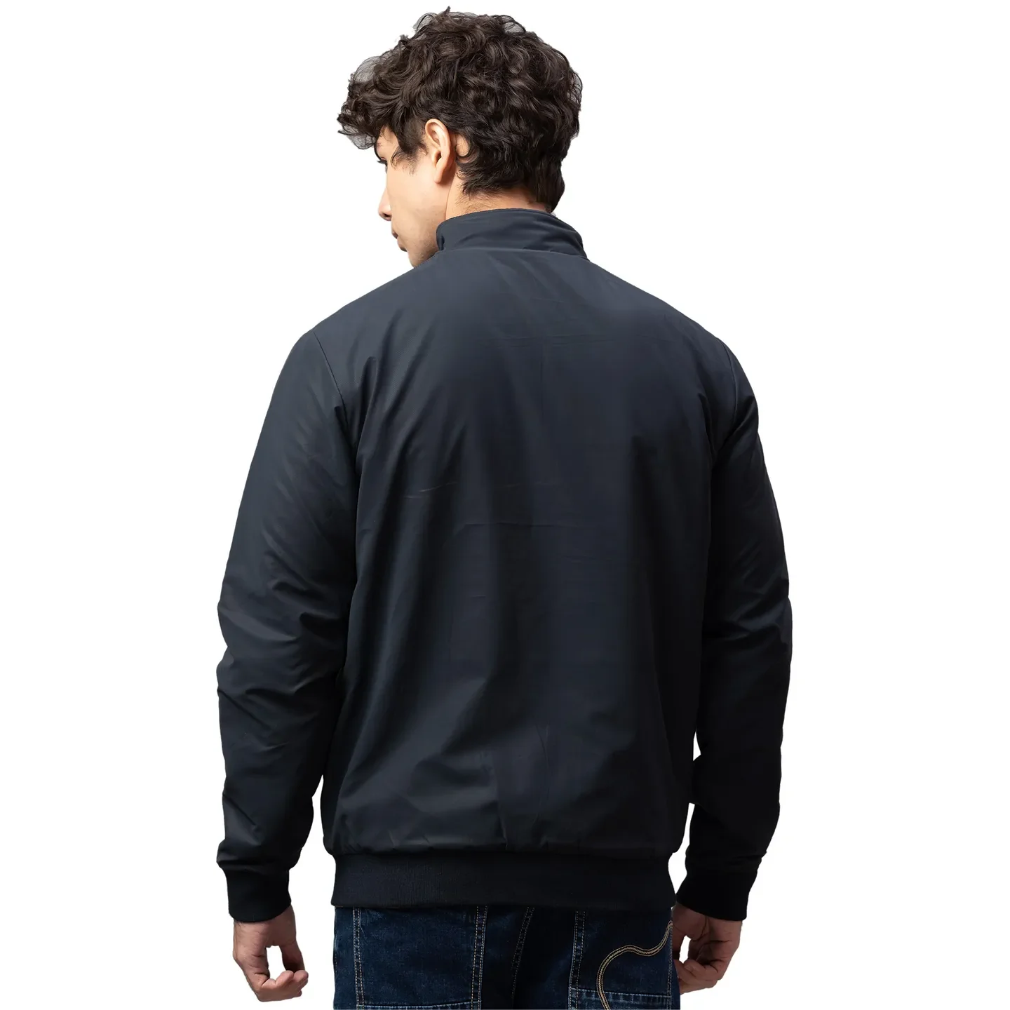 Blue Regular Fit Long Sleeves Polyester Men's Jacket by Being Human Clothing - Image 3