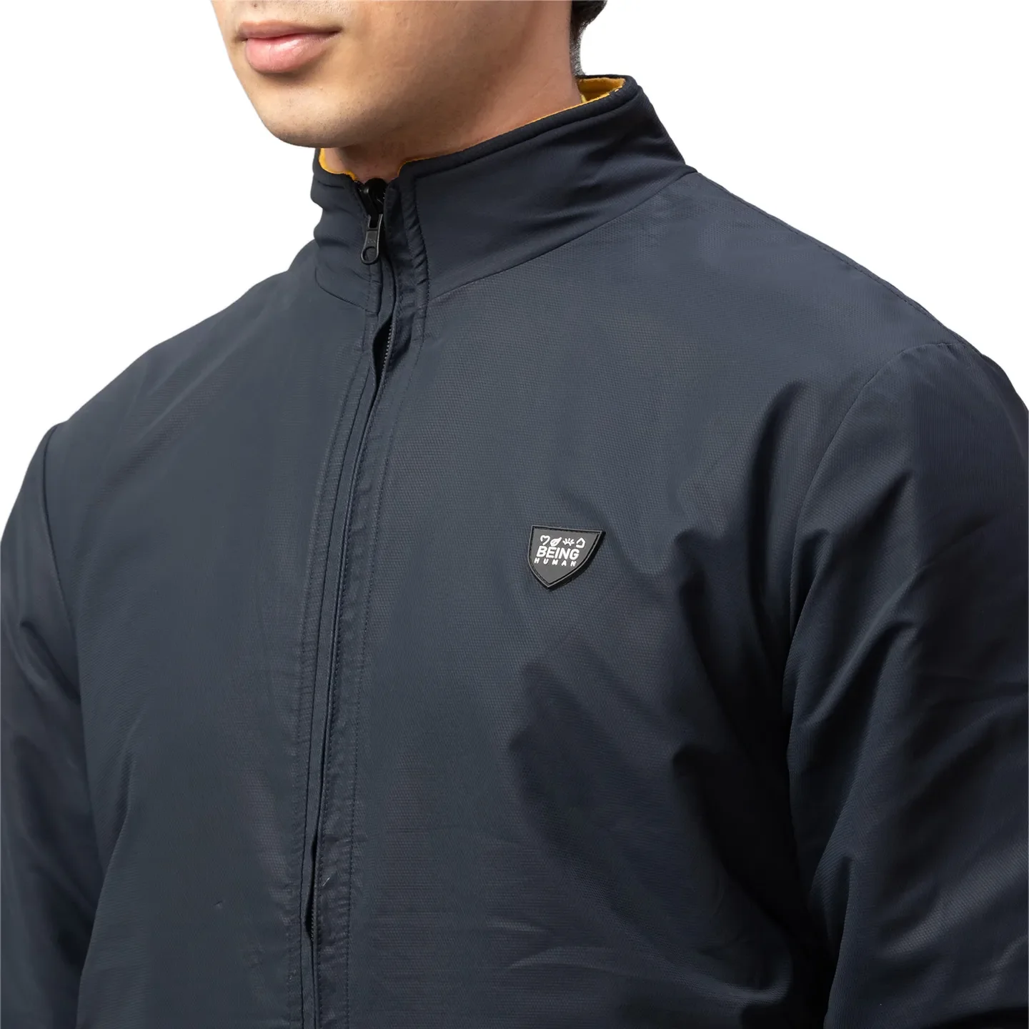 Blue Regular Fit Long Sleeves Polyester Men's Jacket by Being Human Clothing - Image 5