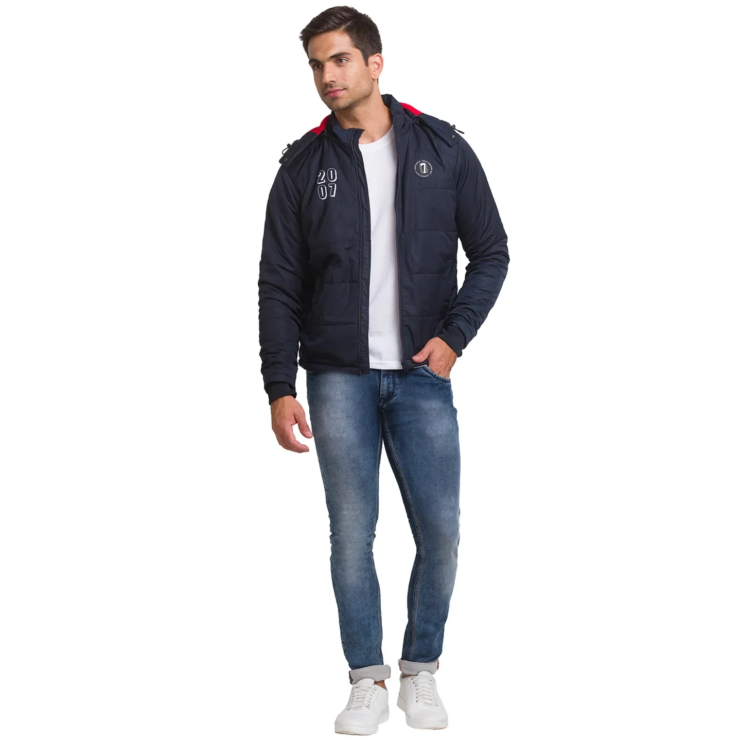 Blue Regular Fit Long Sleeves Polyester Men's Jacket by Being Human Clothing - Image 2
