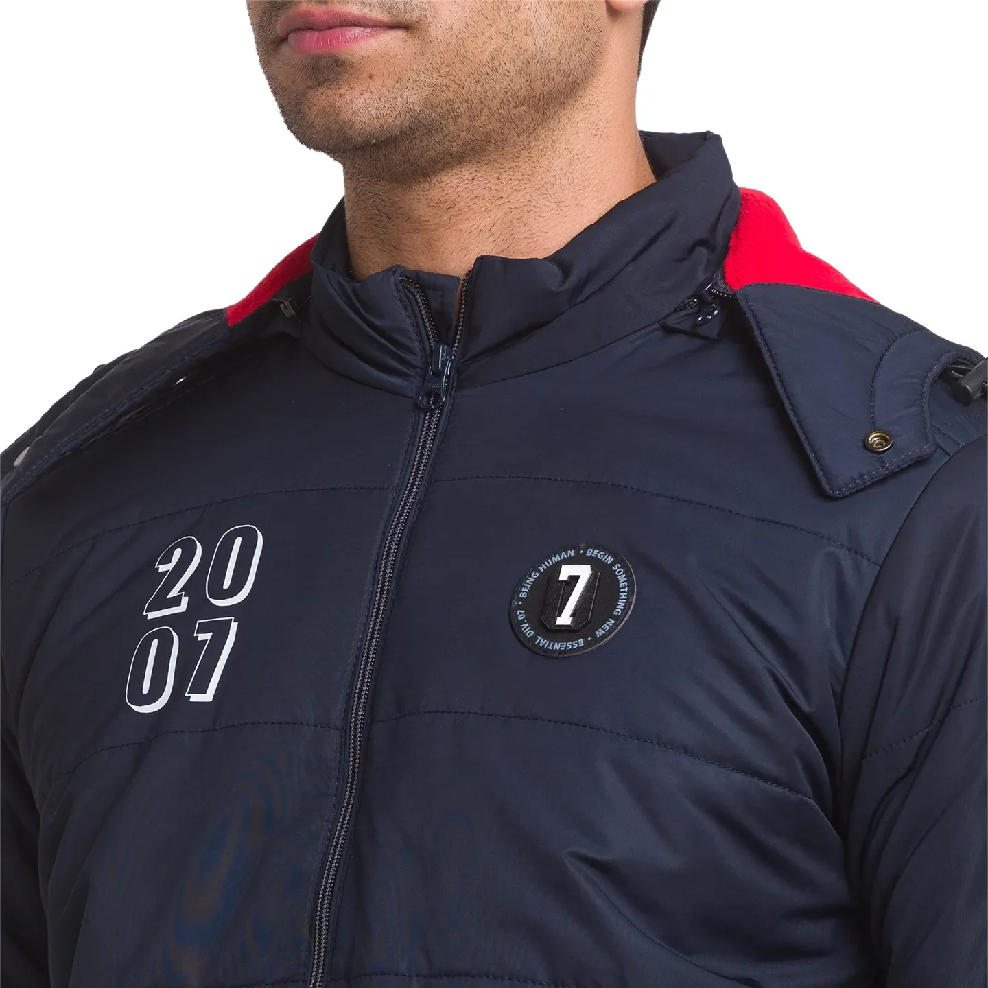 Blue Regular Fit Long Sleeves Polyester Men's Jacket by Being Human Clothing - Image 5