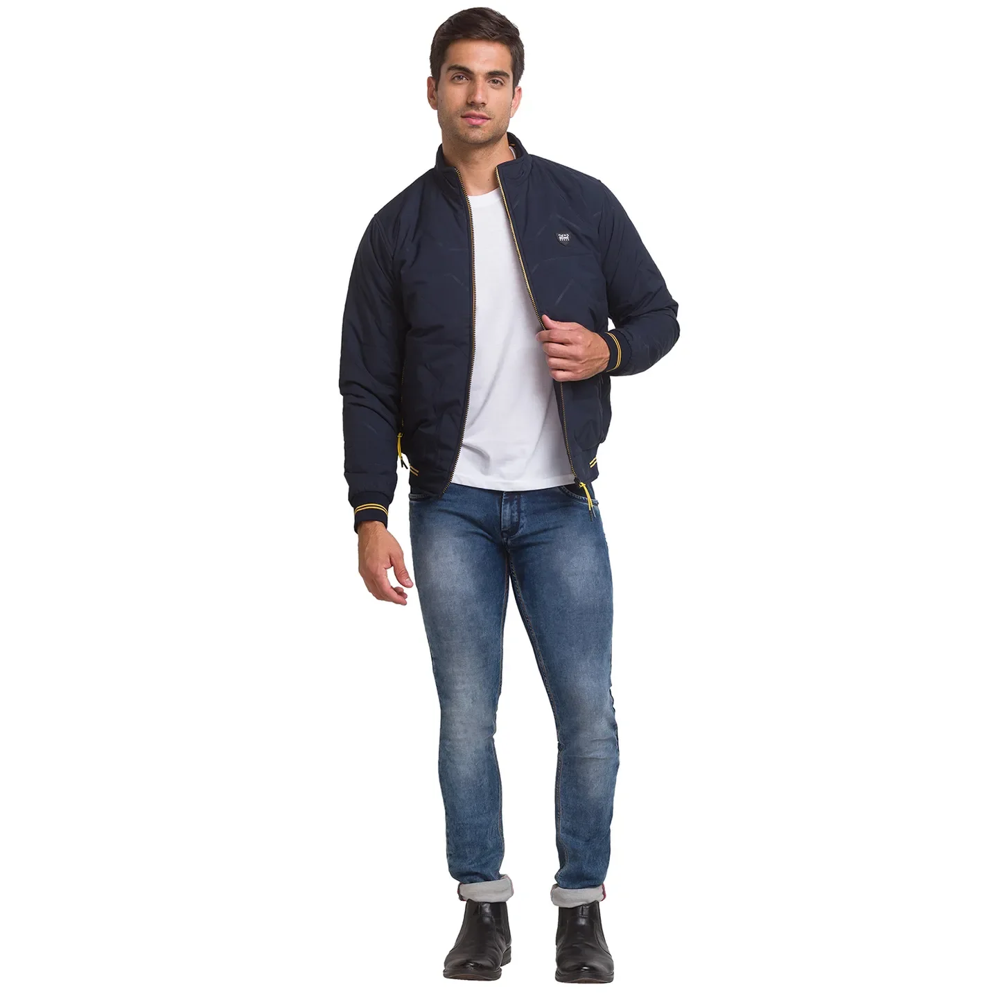 Blue Regular Fit Long Sleeves Polyester Men's Jacket by Being Human Clothing - Image 2