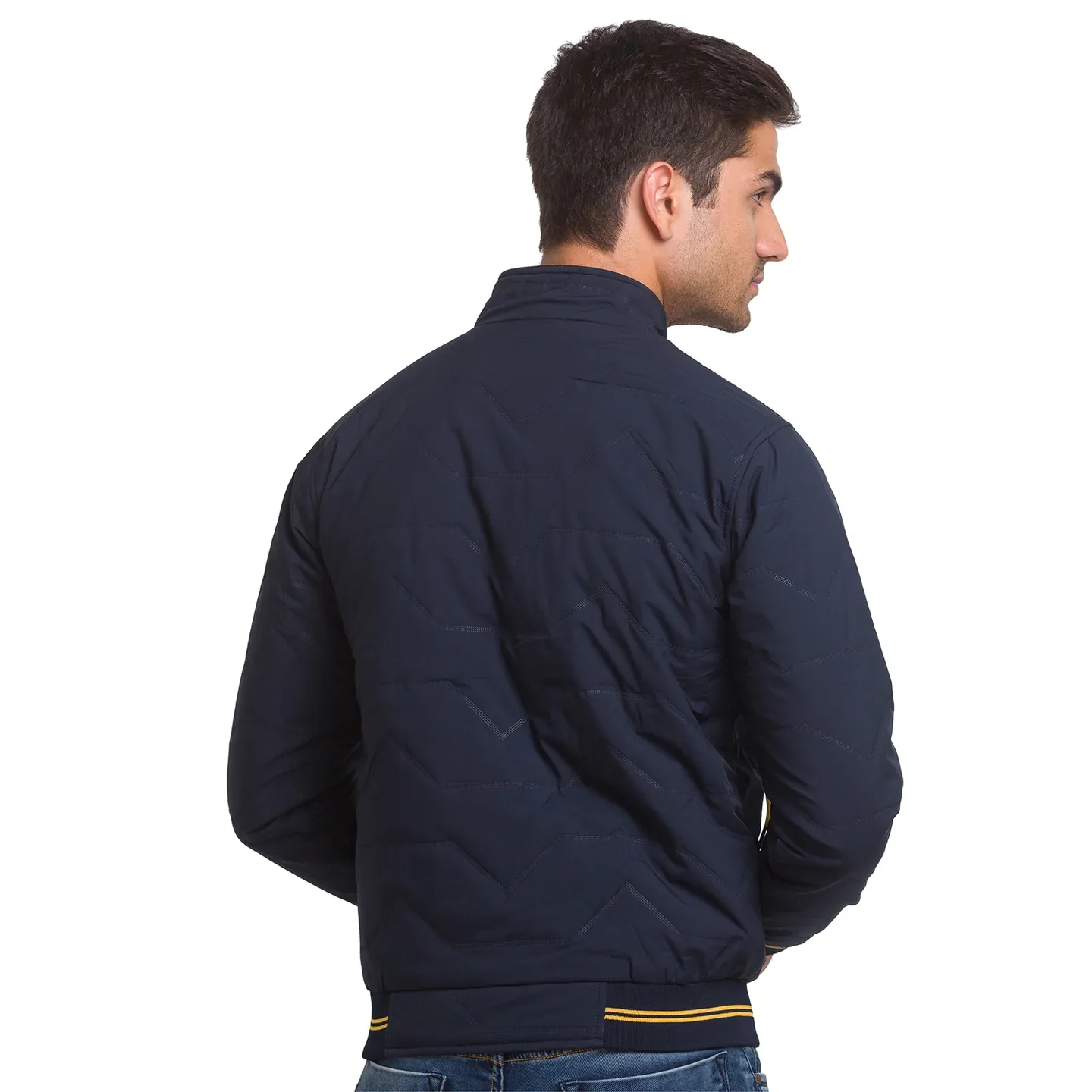 Blue Regular Fit Long Sleeves Polyester Men's Jacket by Being Human Clothing - Image 3