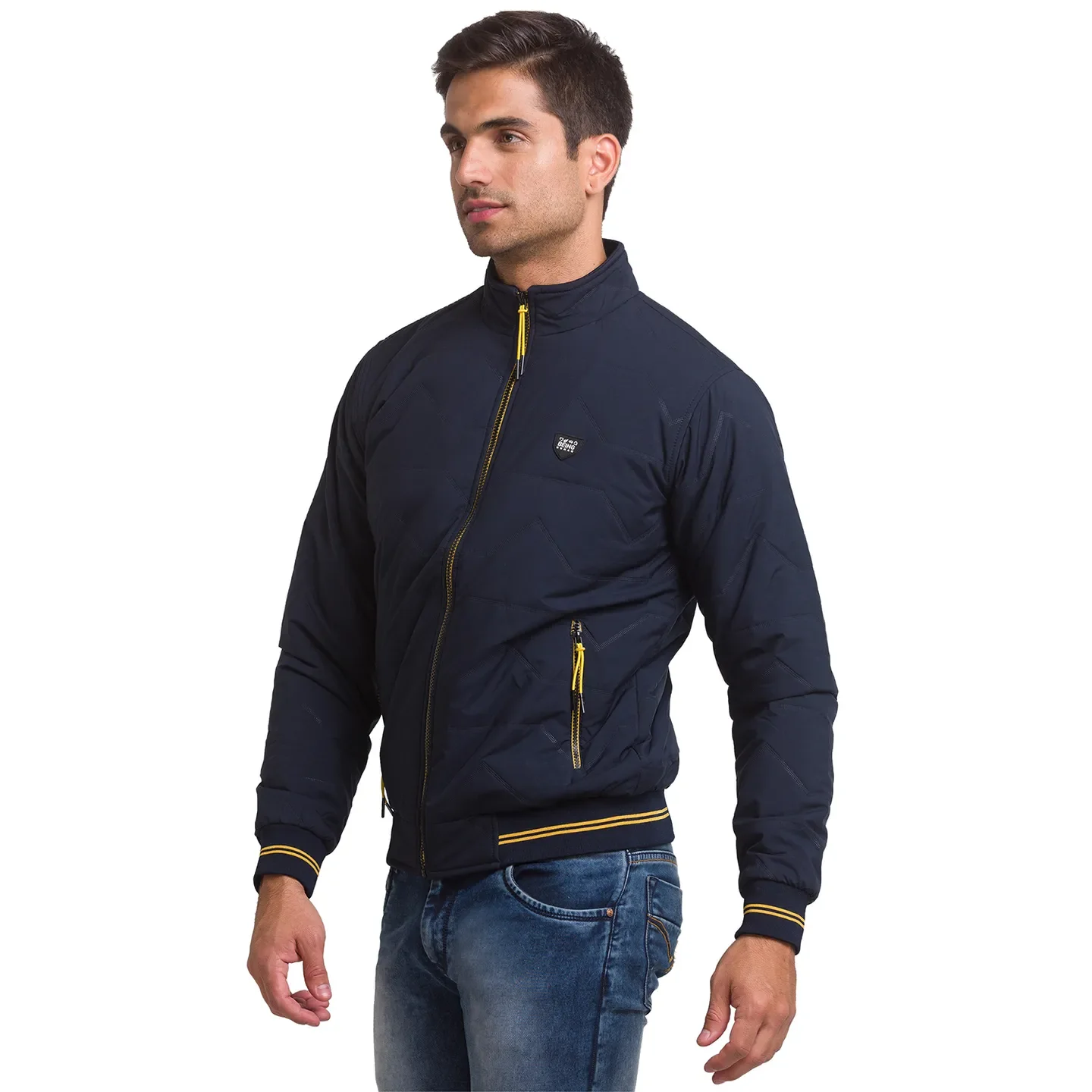 Blue Regular Fit Long Sleeves Polyester Men's Jacket by Being Human Clothing - Image 4