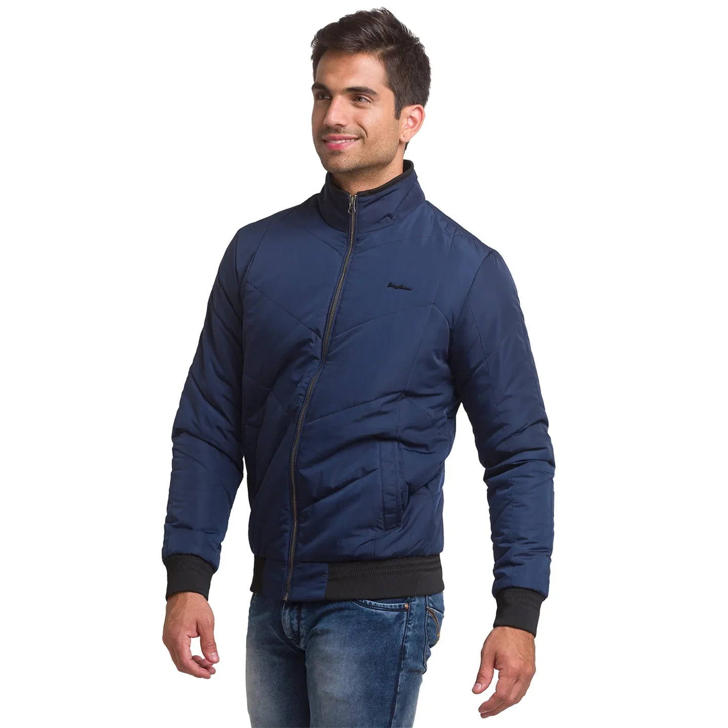 Blue Regular Fit Long Sleeves Polyester Men's Jacket by Being Human Clothing - Image 4