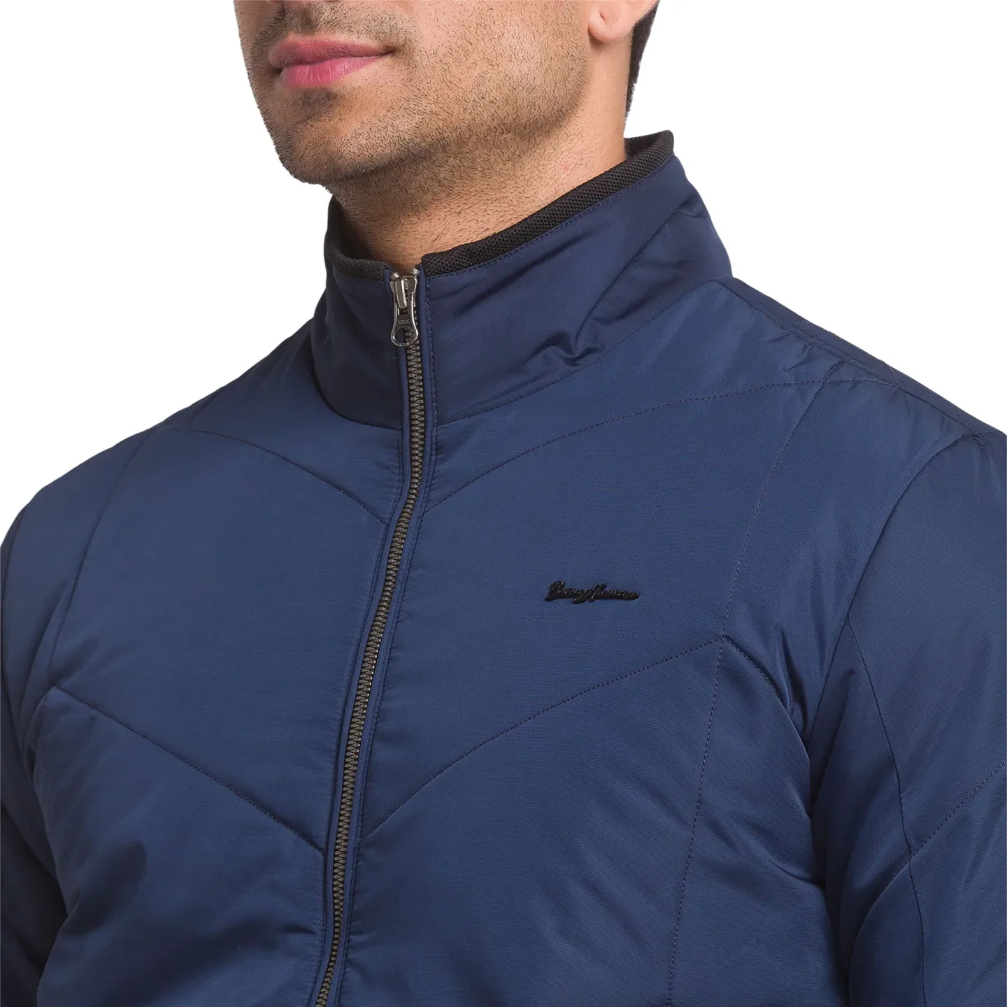 Blue Regular Fit Long Sleeves Polyester Men's Jacket by Being Human Clothing - Image 5