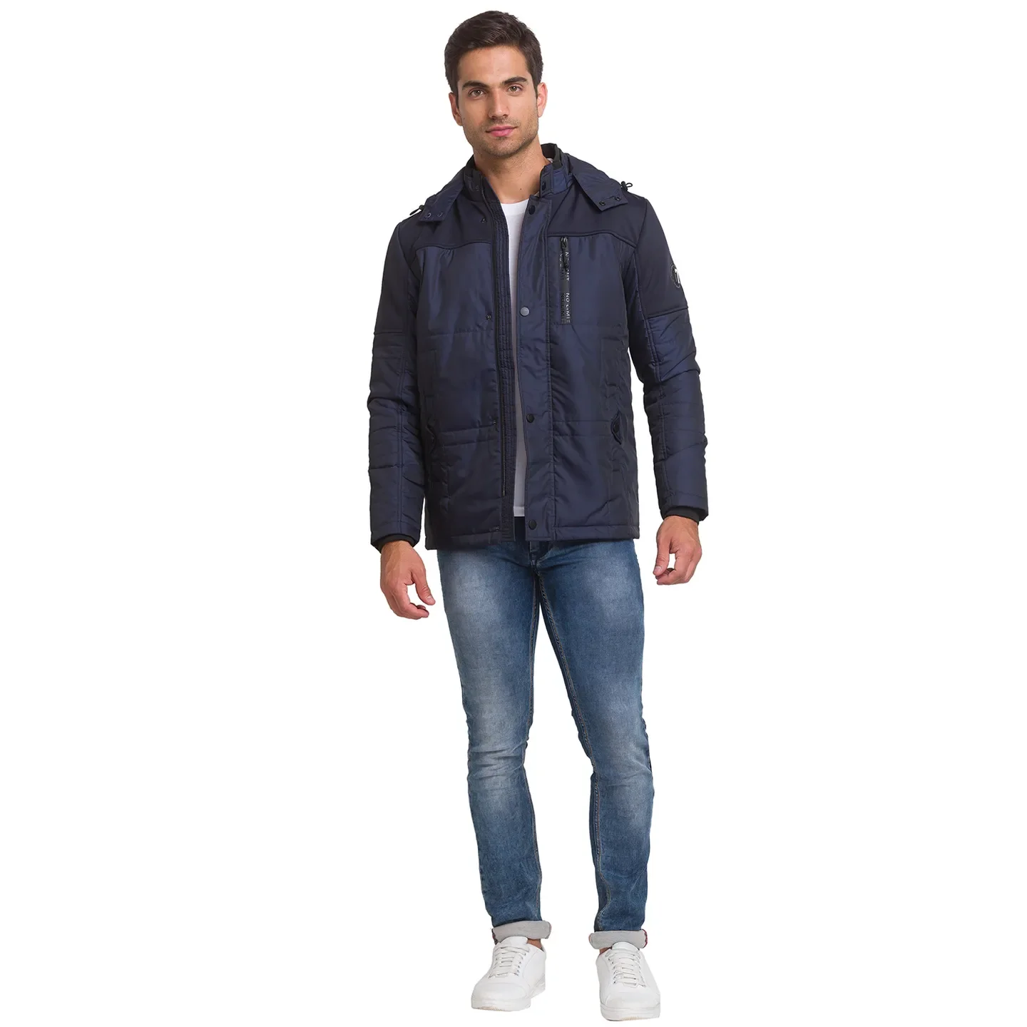 Blue Regular Fit Long Sleeves Polyester Men's Jacket by Being Human Clothing - Image 2