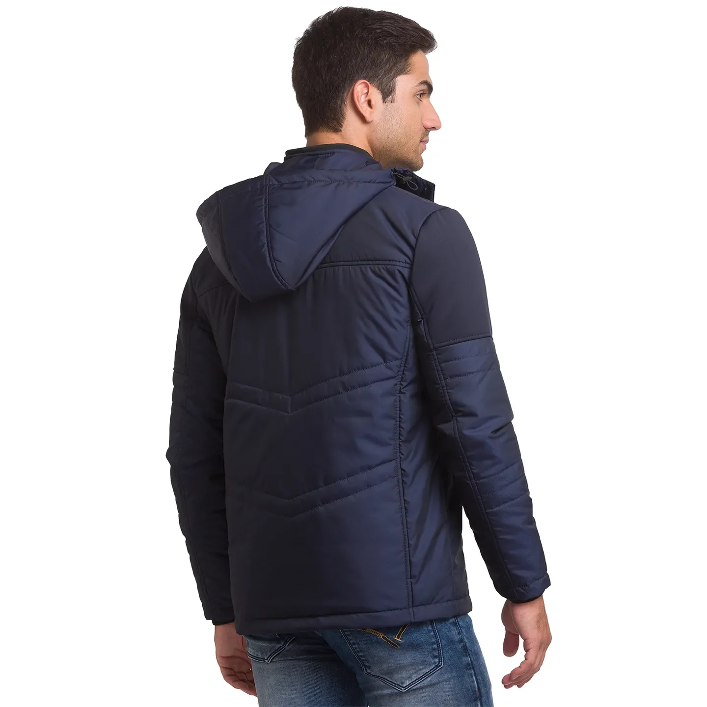 Blue Regular Fit Long Sleeves Polyester Men's Jacket by Being Human Clothing - Image 3
