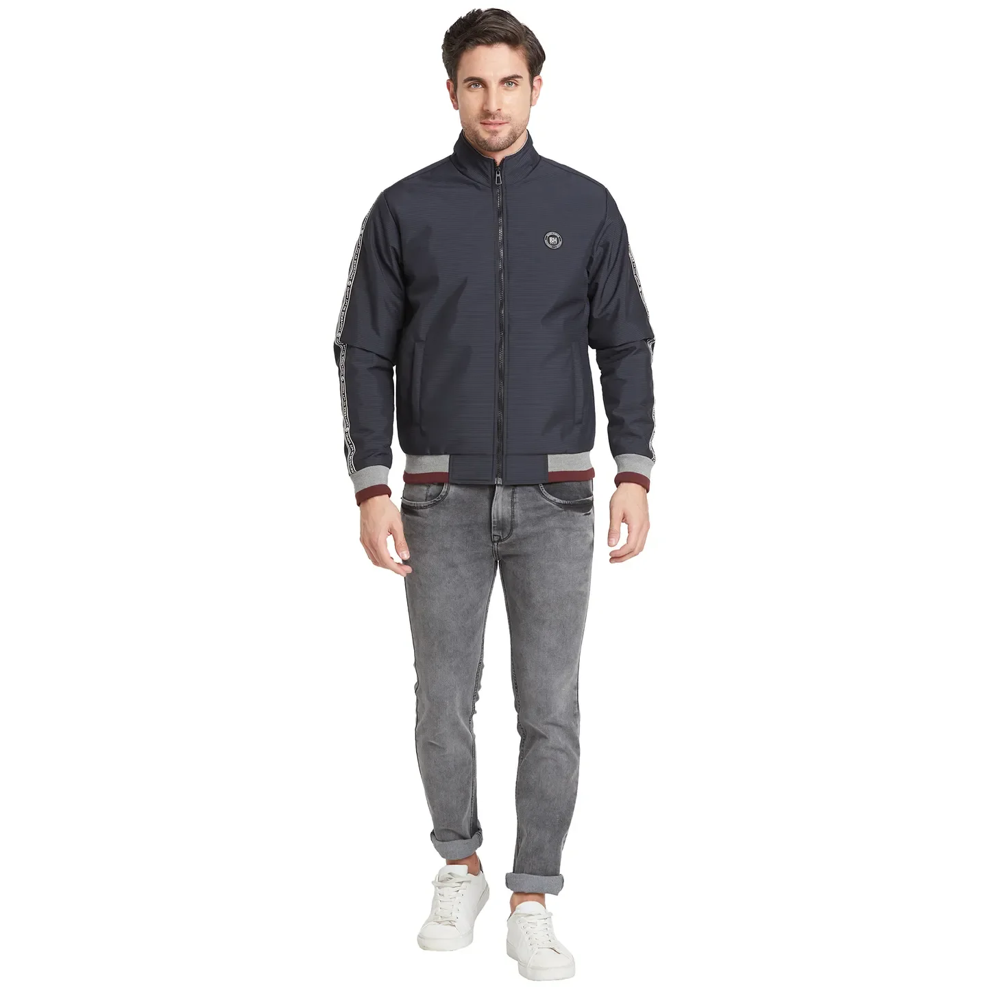 Blue Regular Fit Long Sleeves Men's Jacket by Being Human Clothing - Image 2
