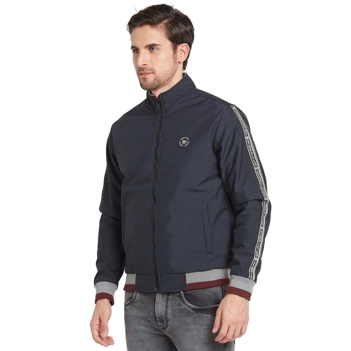 Blue Regular Fit Long Sleeves Men's Jacket by Being Human Clothing - Image 4