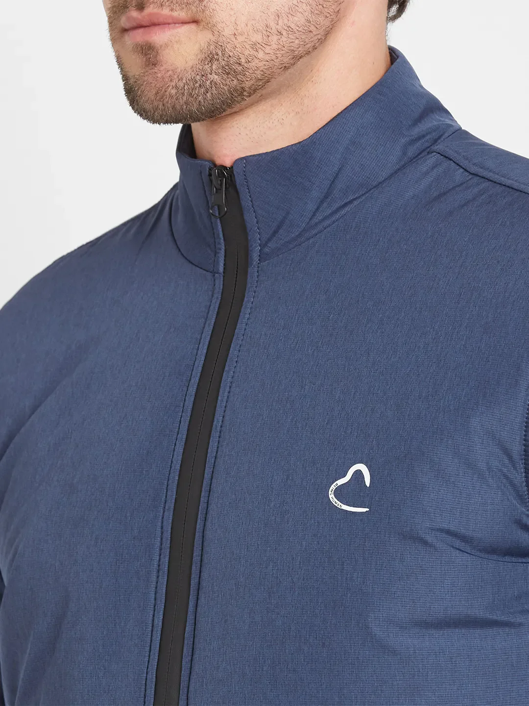 Navy Regular Fit Men's Jacket by Being Human Clothing - Image 5