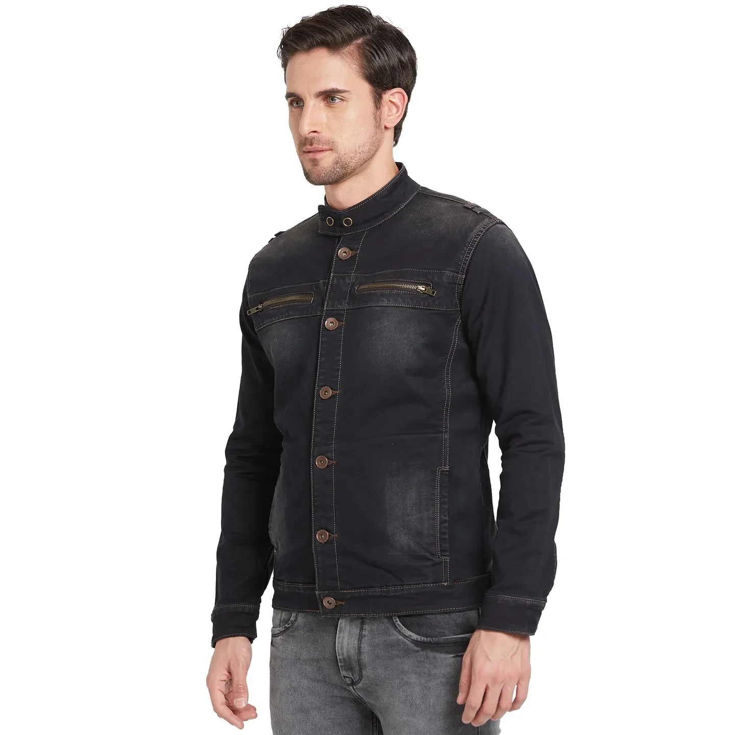 Blue Regular Fit Long Sleeves Men's Jacket by Being Human Clothing - Image 4