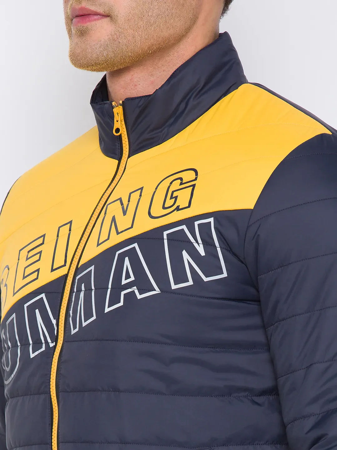 Blue Regular Fit Long Sleeves Cotton Men's Jacket by Being Human Clothing - Image 4