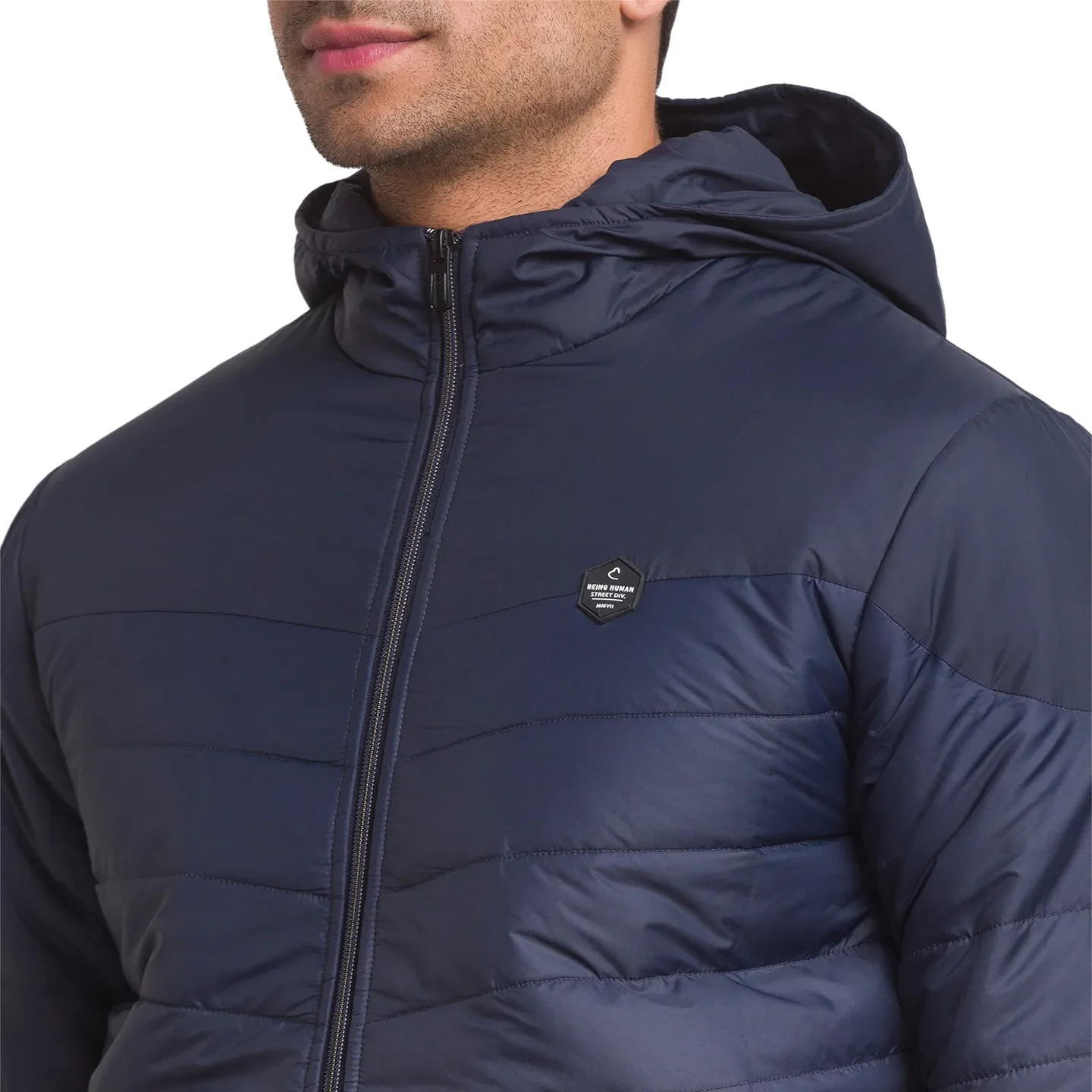 Blue Regular Fit Long Sleeves Polyester Men's Jacket by Being Human Clothing - Image 4