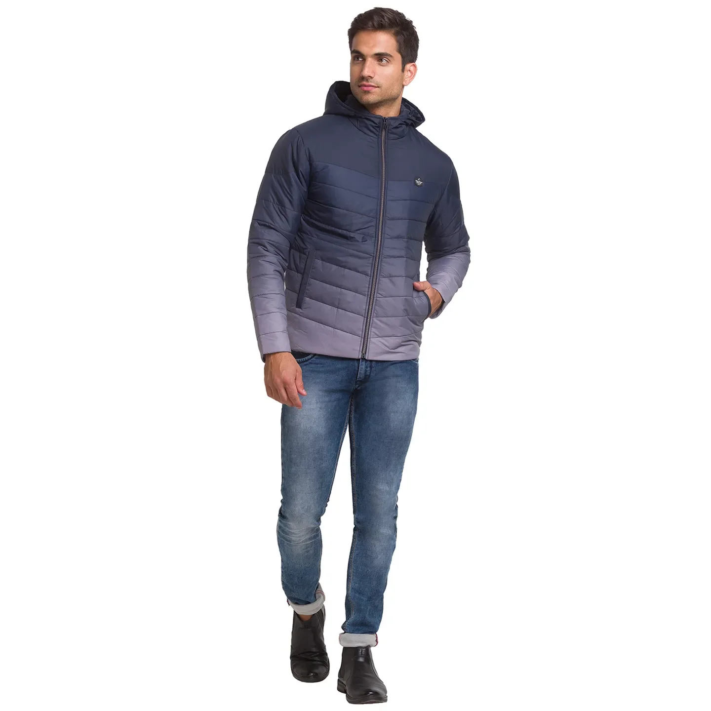 Blue Regular Fit Long Sleeves Polyester Men's Jacket by Being Human Clothing - Image 5