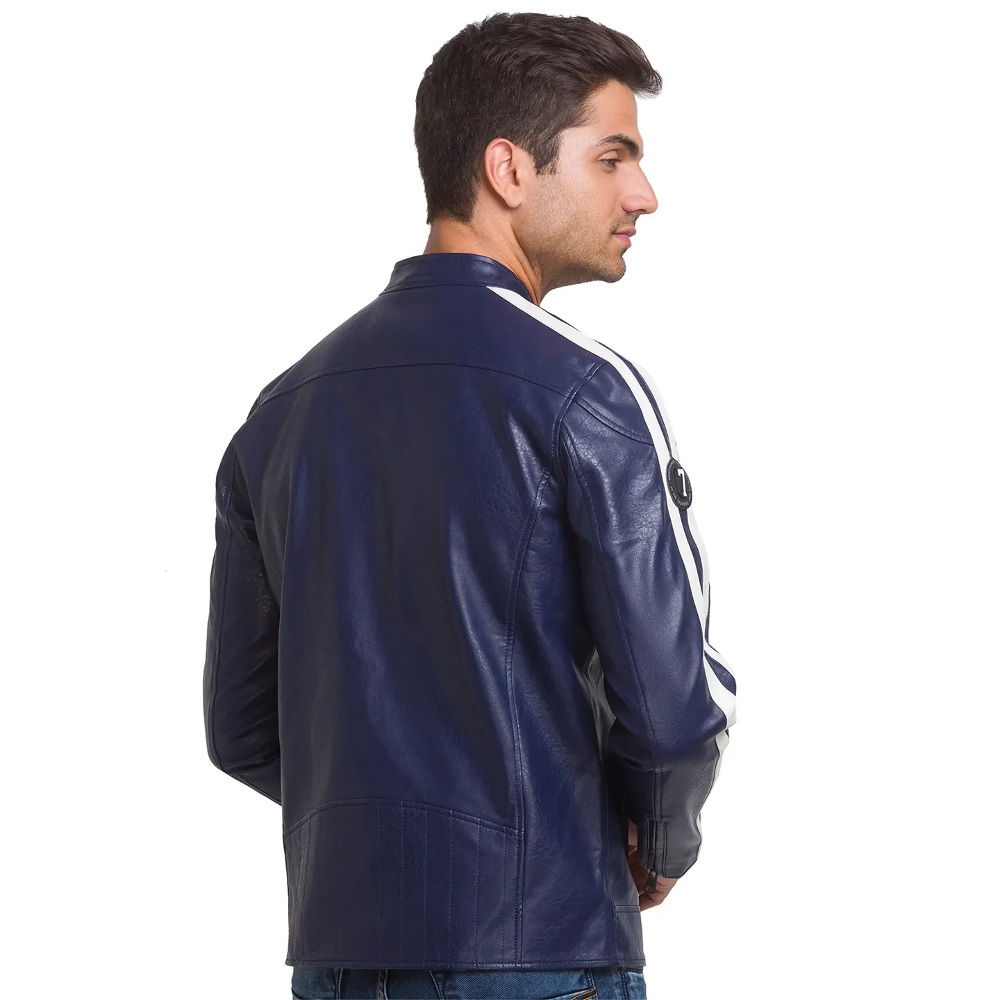 Blue Regular Fit Long Sleeves Polyurethane Men's Jacket by Being Human Clothing - Image 3
