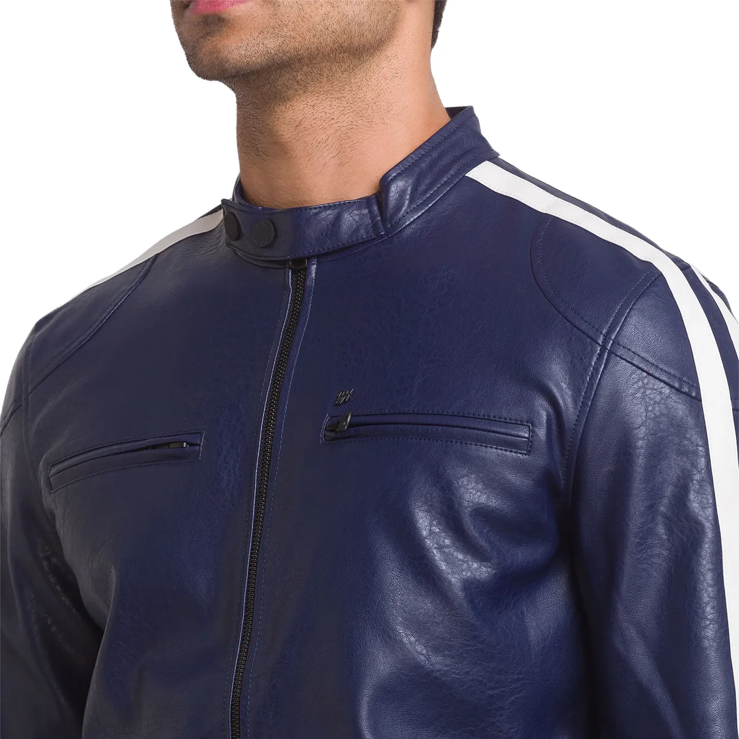 Blue Regular Fit Long Sleeves Polyurethane Men's Jacket by Being Human Clothing - Image 4