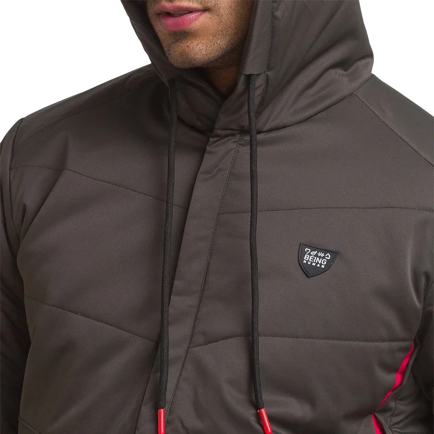 Olive Regular Fit Long Sleeves Polyester Men's Jacket by Being Human Clothing - Image 5