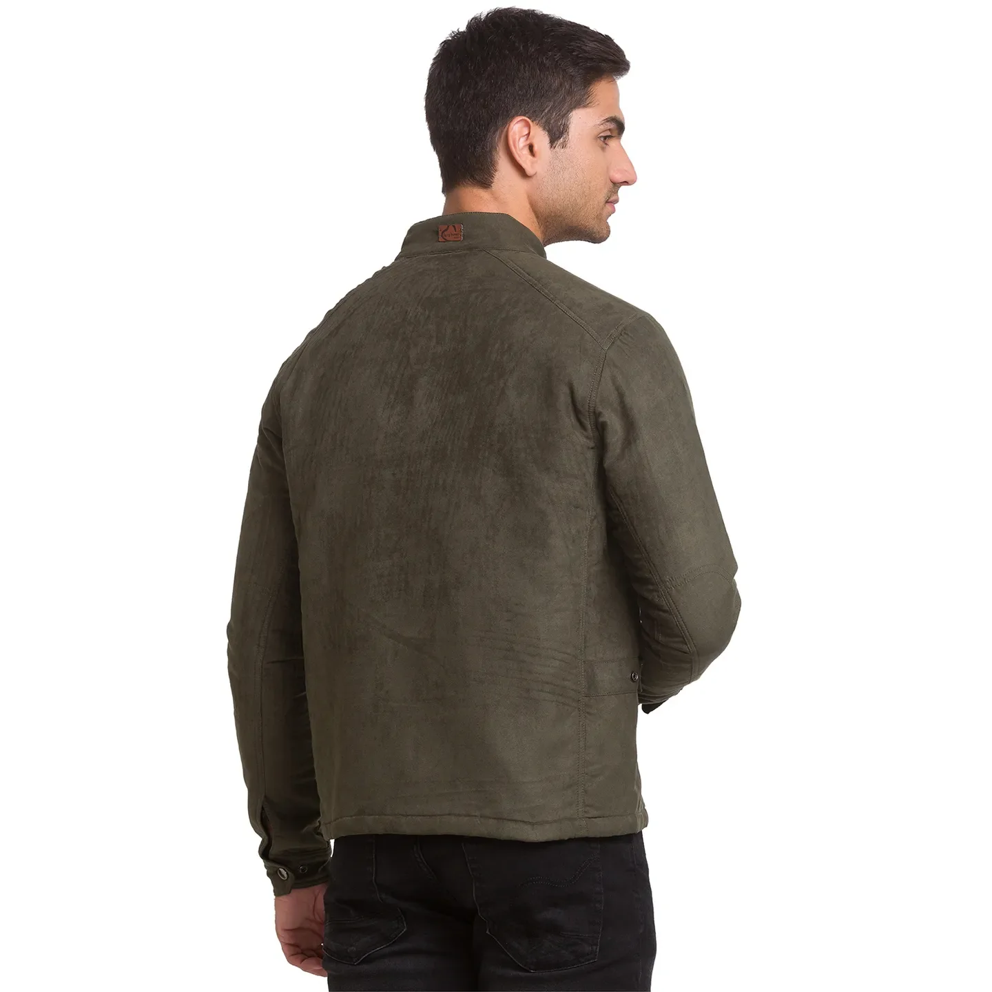 Olive Regular Fit Long Sleeves Polyester Men's Jacket by Being Human Clothing - Image 3