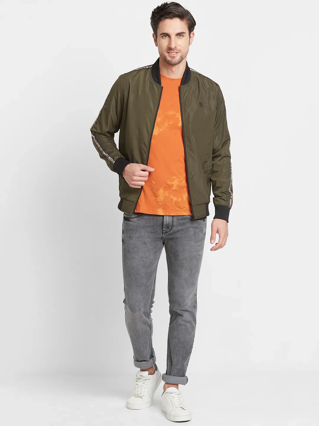 Olive Regular Fit Long Sleeves Men's Jacket by Being Human Clothing - Image 2