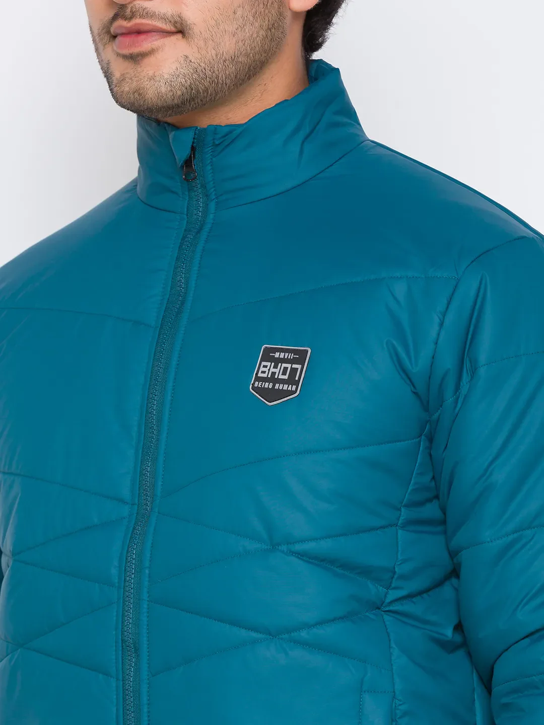 Blue Regular Fit Long Sleeves Cotton Men's Jacket by Being Human Clothing - Image 4