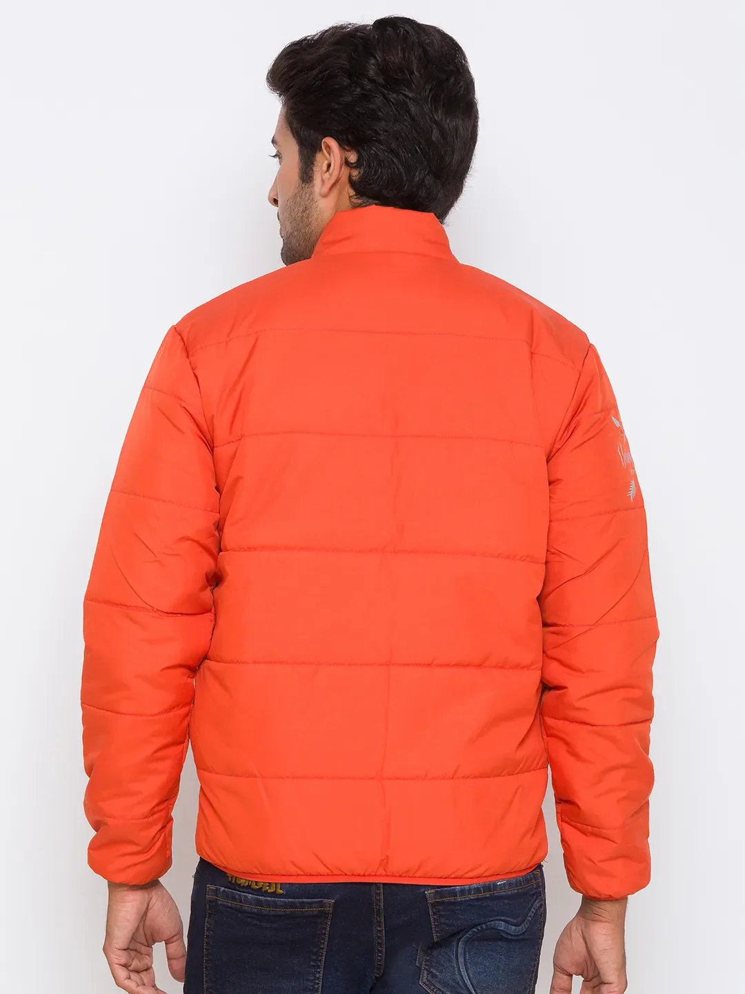 Orange Regular Fit Long Sleeves Cotton Men's Jacket by Being Human Clothing - Image 2