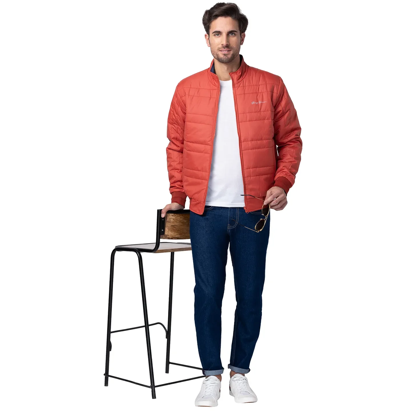 Rust Regular Fit Men's Reversible Jacket by Being Human Clothing - Image 6