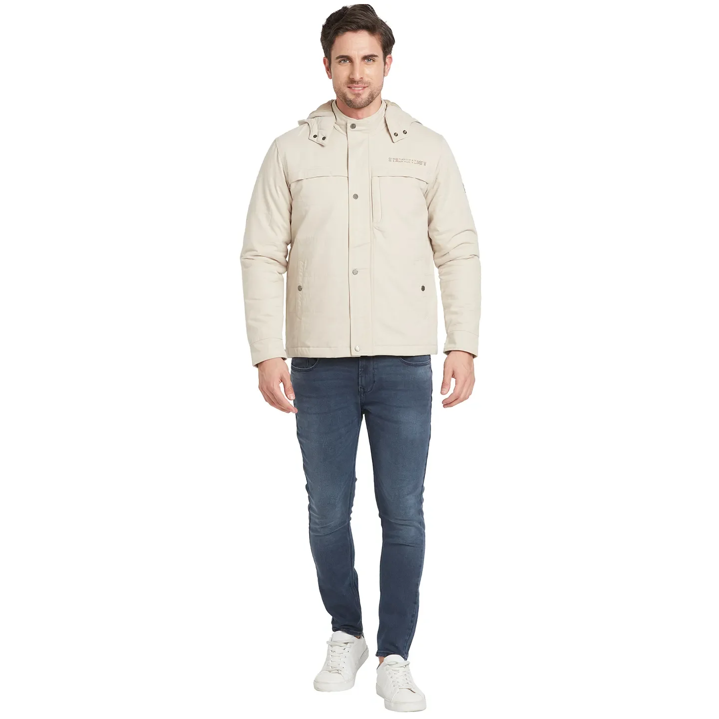 Grey Regular Fit Long Sleeves Men's Jacket by Being Human Clothing - Image 2