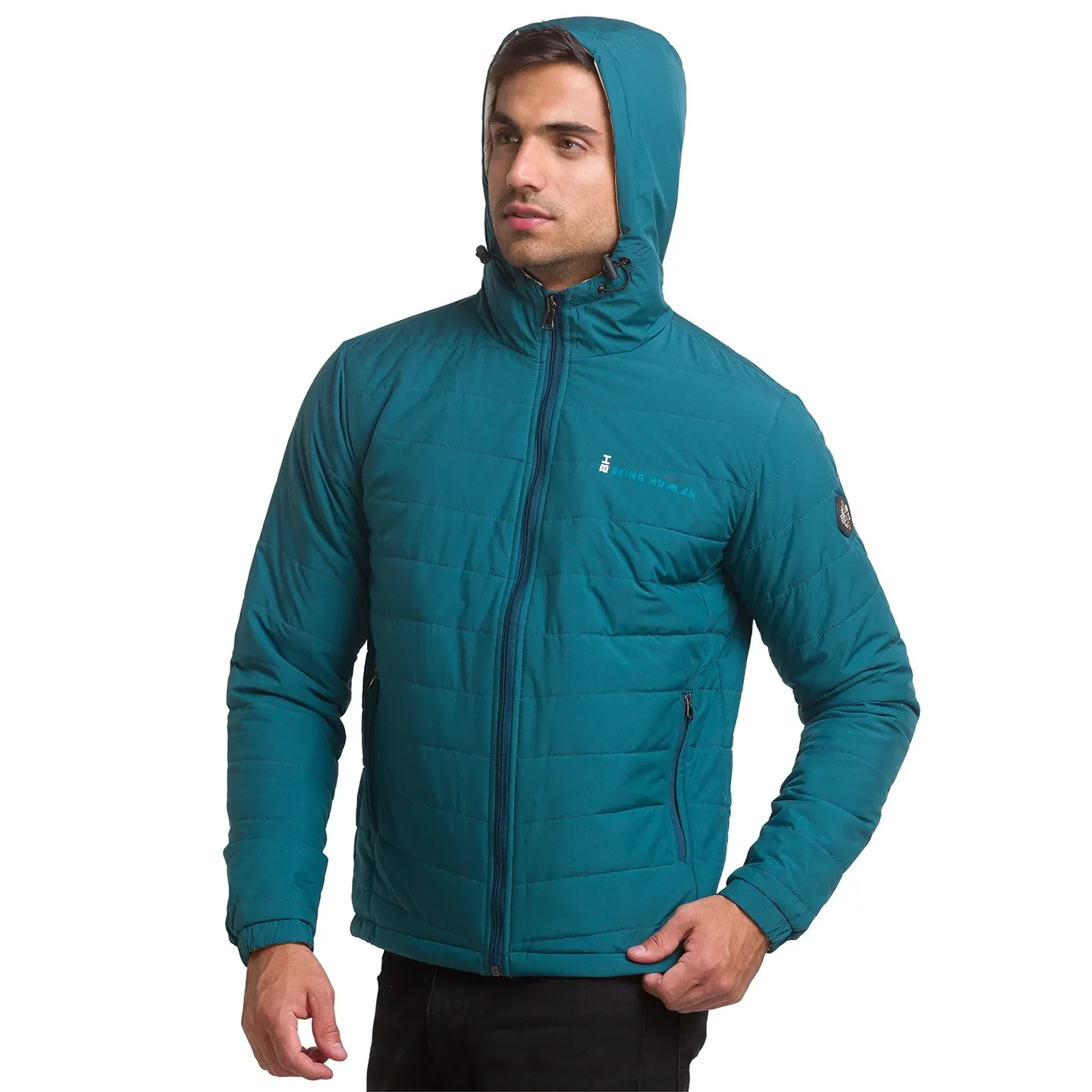 Blue Regular Fit Long Sleeves Polyester Men's Jacket by Being Human Clothing - Image 4