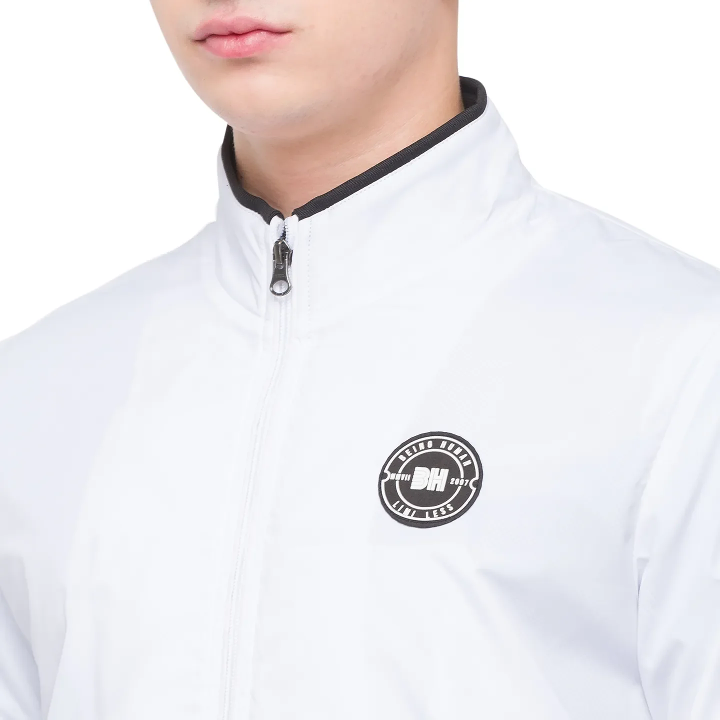 White Regular Fit Long Sleeves Polyester Men's Jacket by Being Human Clothing - Image 2