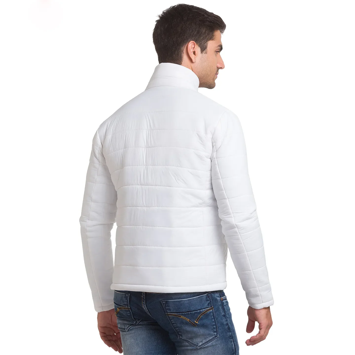White Regular Fit Long Sleeves Polyester Men's Jacket by Being Human Clothing - Image 8