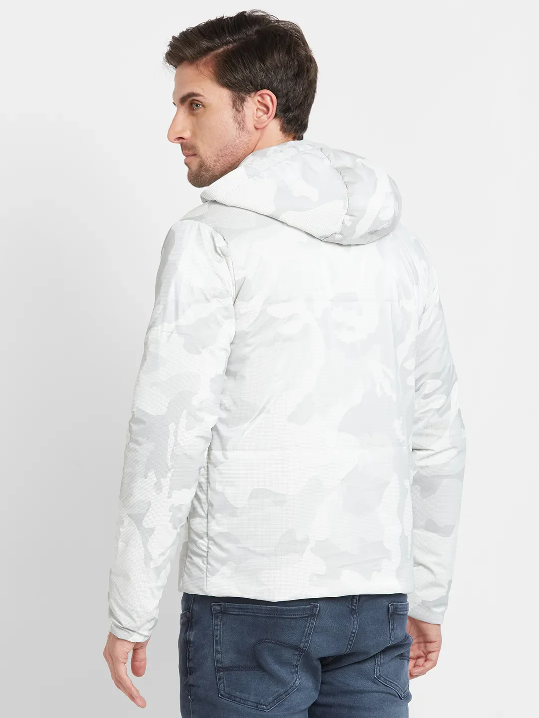White Regular Fit Long Sleeves Men's Jacket by Being Human Clothing - Image 2