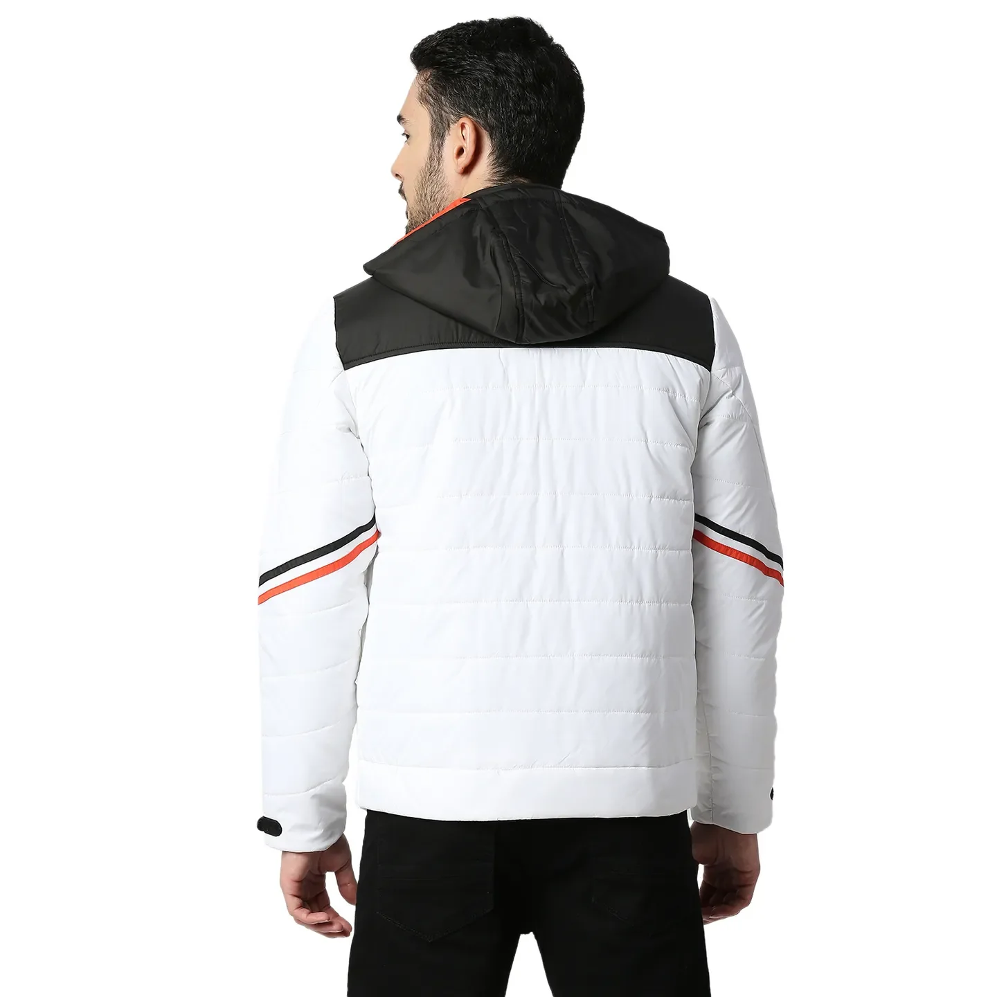 White Regular Fit Long Sleeves Polyester Men's Jacket by Being Human Clothing - Image 3