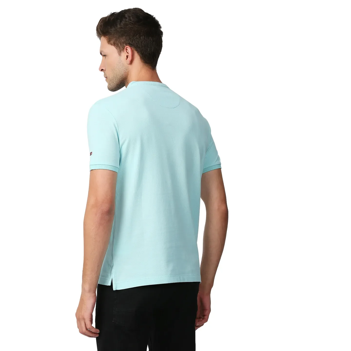 Blue Regular Fit Men's Polo T-Shirt by Being Human Clothing - Image 4