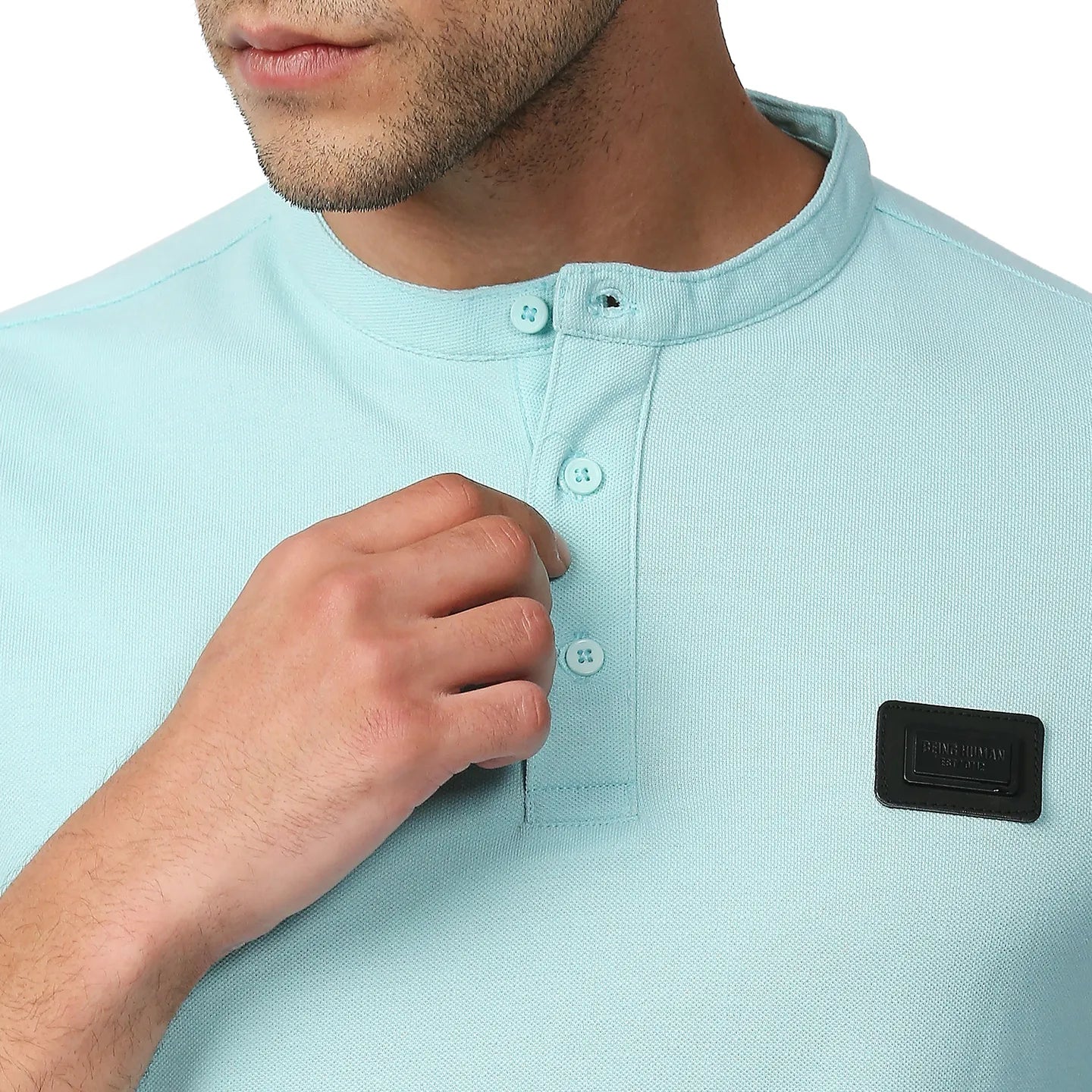Blue Regular Fit Men's Polo T-Shirt by Being Human Clothing - Image 5