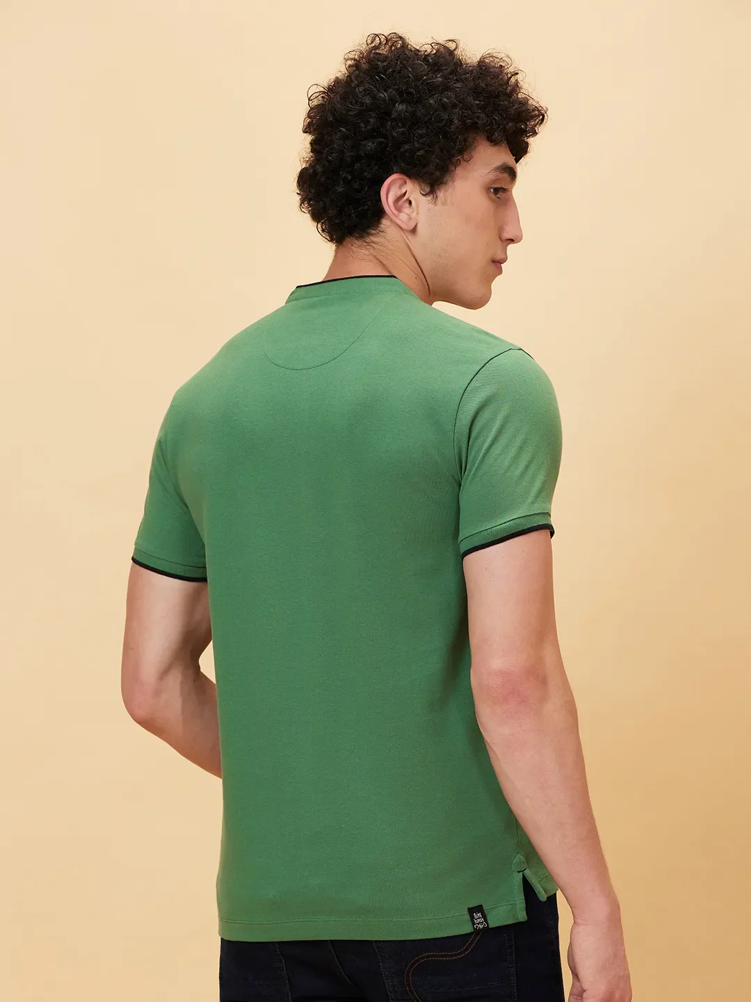 Green Regular Fit Men's Polo T-Shirt by Being Human Clothing - Image 2