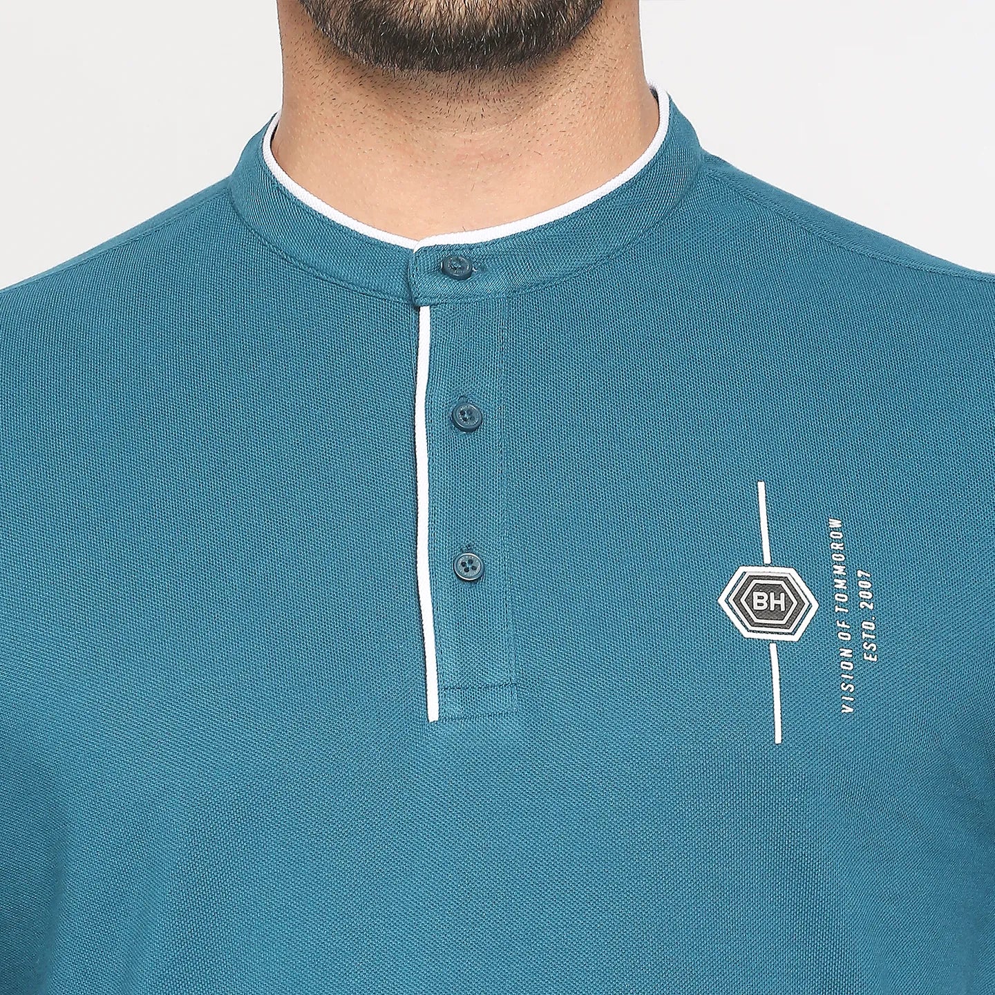 Blue Regular Fit Men's Polo T-Shirt by Being Human Clothing - Image 5