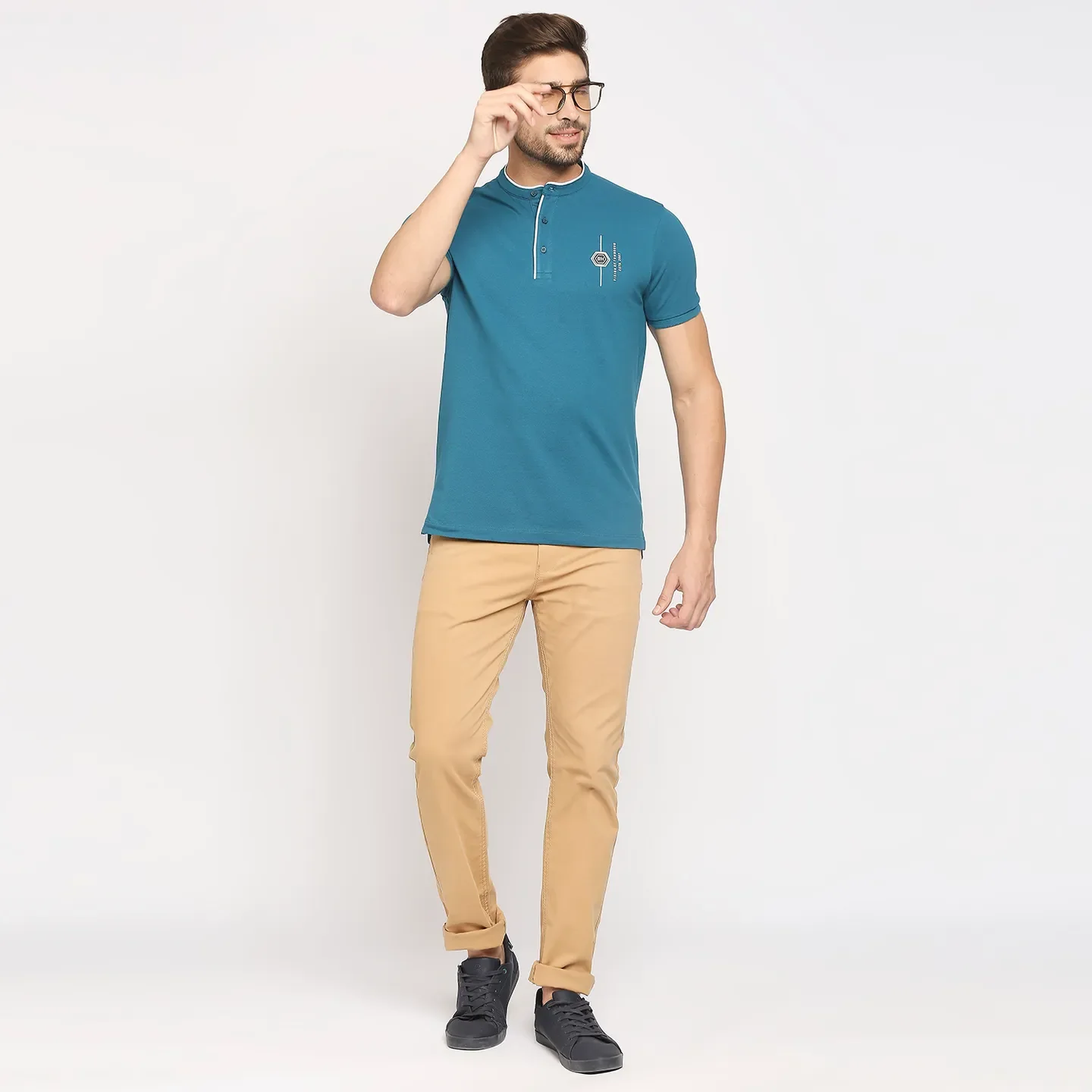 Blue Regular Fit Men's Polo T-Shirt by Being Human Clothing - Image 6