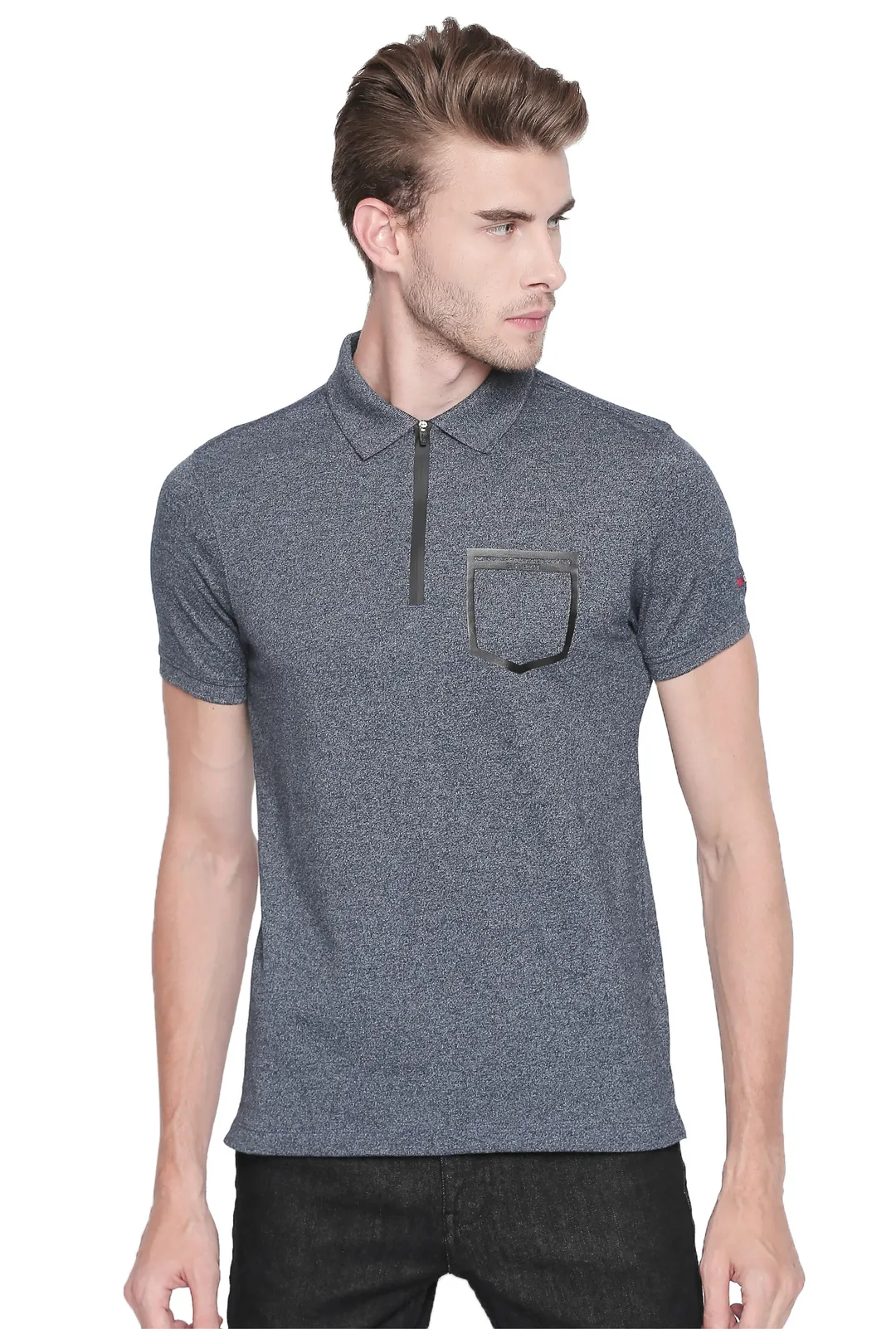 Blue Regular Fit Men's Polo T-Shirt by Being Human Clothing