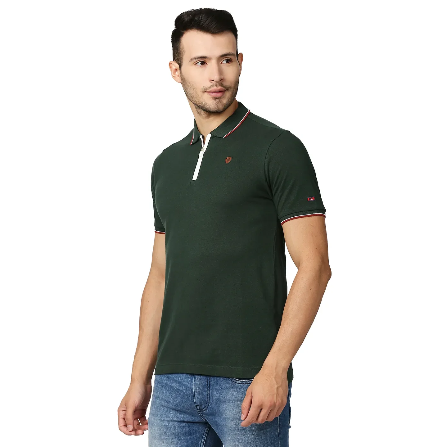 Green Regular Fit Men's Polo T-Shirt by Being Human Clothing - Image 2