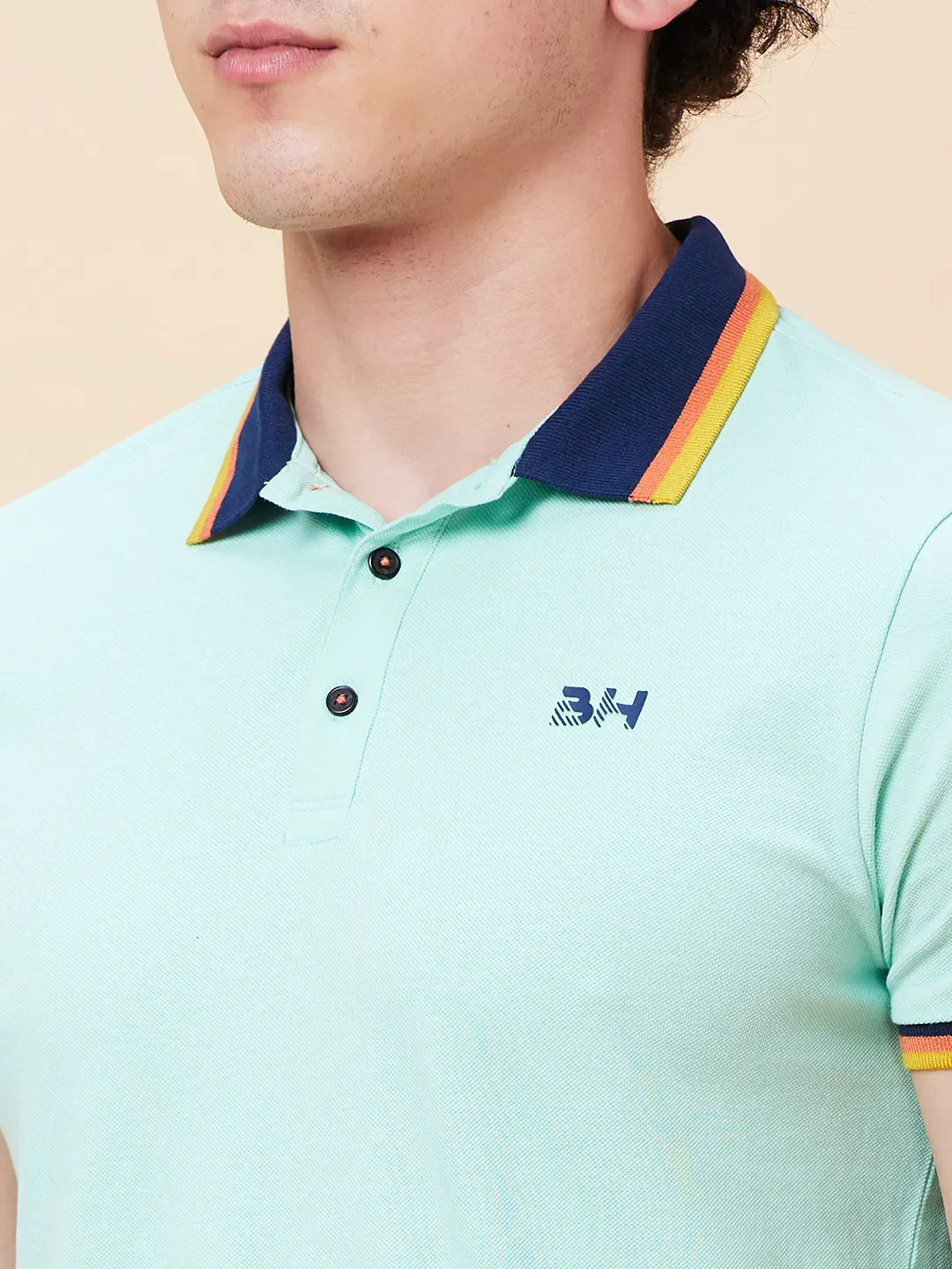 Green Regular Fit Men's Polo T-Shirt by Being Human Clothing - Image 5