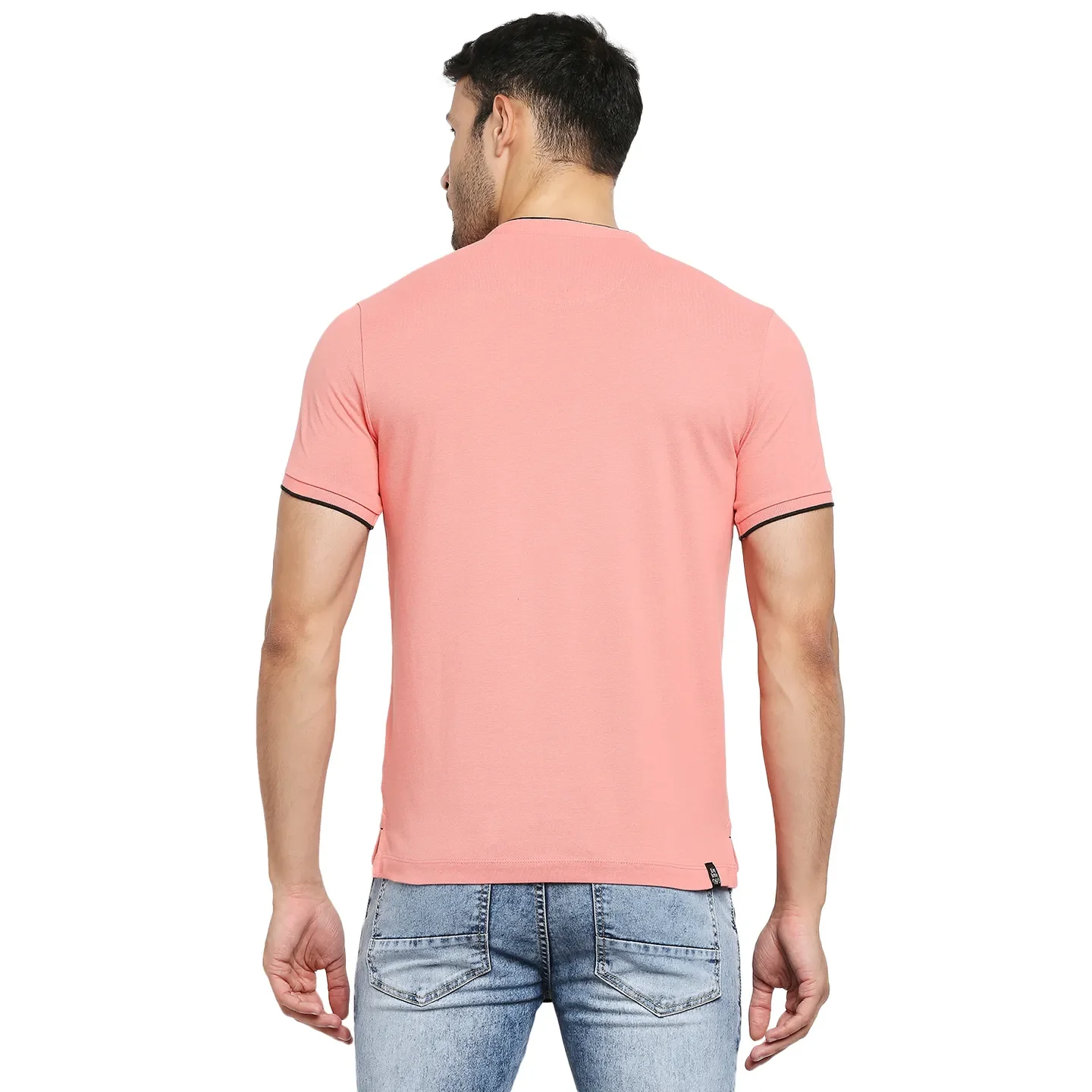 Pink Regular Fit Men's Polo T-Shirt by Being Human Clothing - Image 4