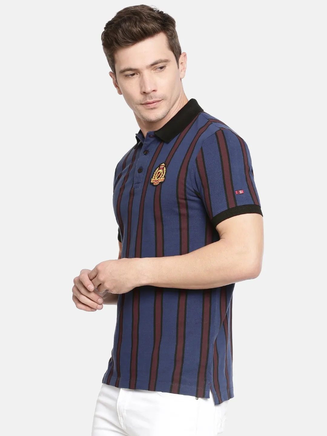 Blue Regular Fit Men's Polo T-Shirt by Being Human Clothing - Image 5