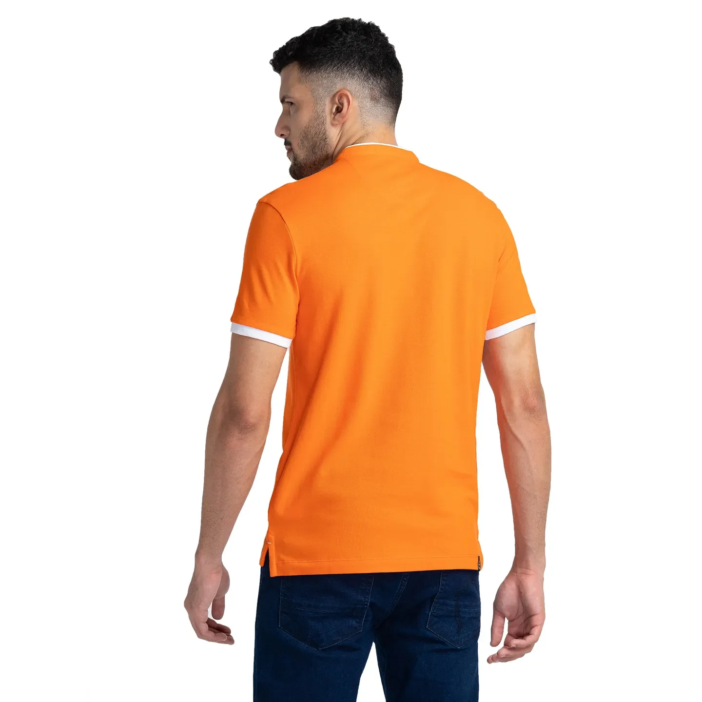 Blue Regular Fit Men's Polo T-Shirt by Being Human Clothing - Image 3