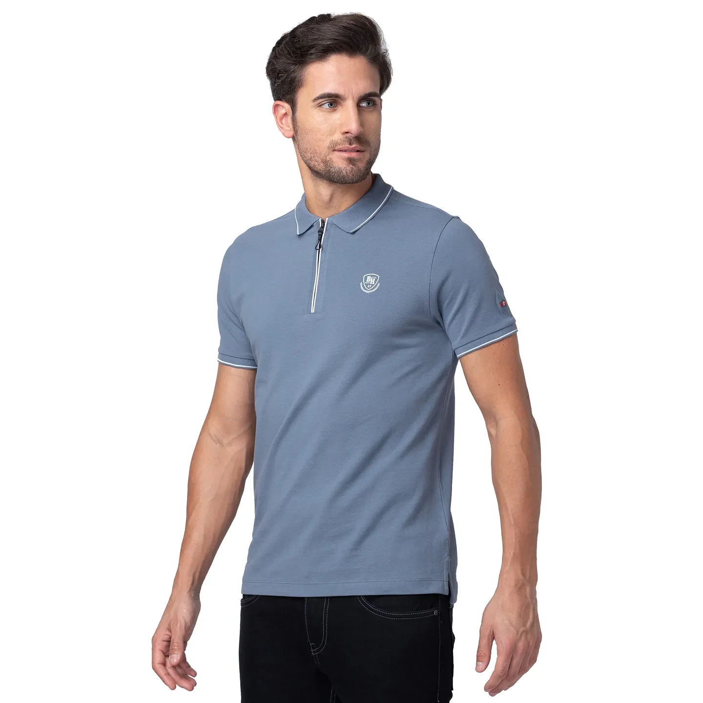 Blue Regular Fit Men's Polo T-Shirt by Being Human Clothing - Image 4